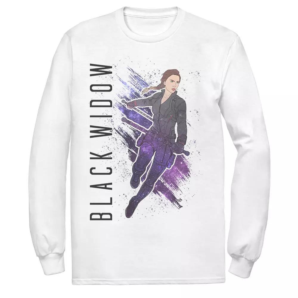 Men's Marvel Avengers Endgame Black Widow Galaxy Painted Tee, Size: XL, White Product Image