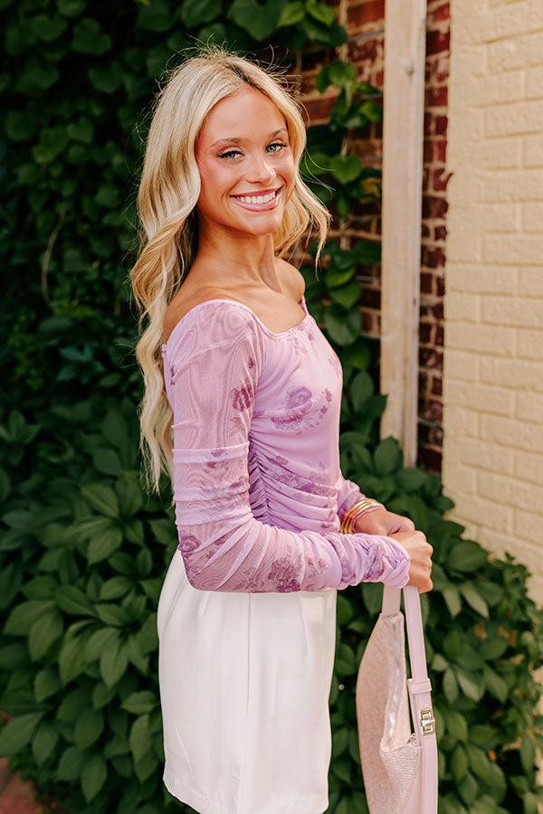 Flirty Feels Floral Mesh Top Product Image