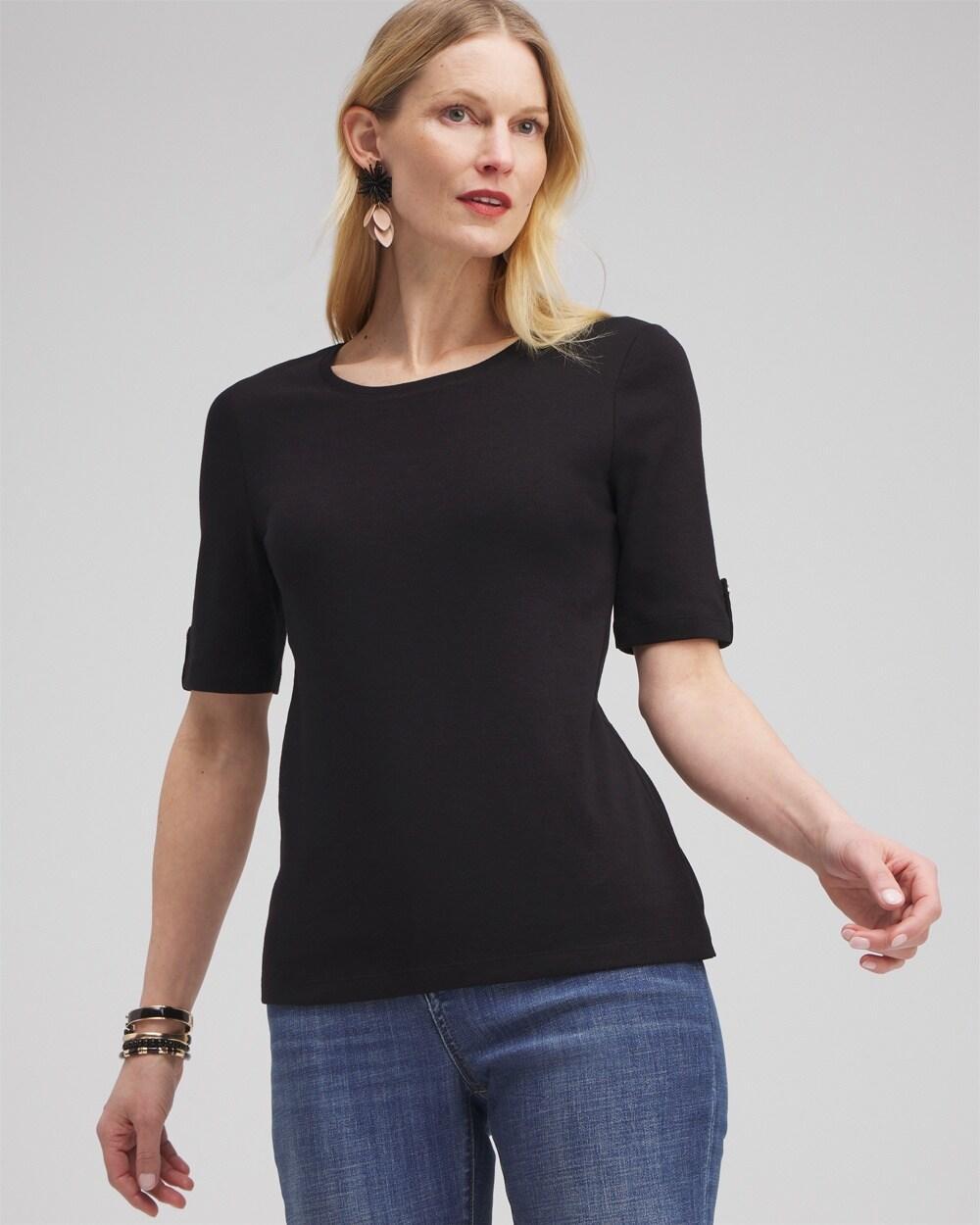 Elbow Sleeve Cotton Tee Product Image