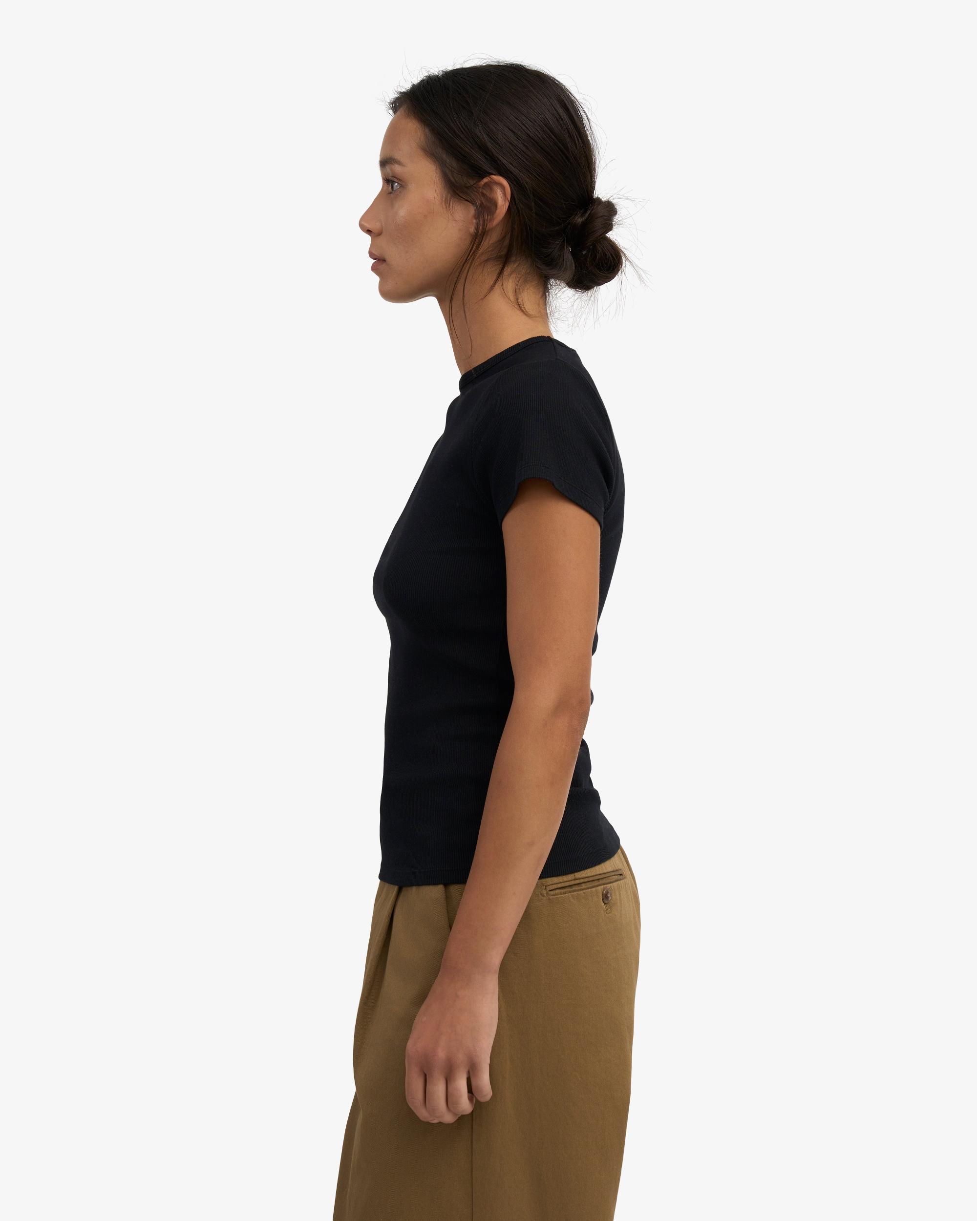 Organic Rib T-Shirt - Deep Black Product Image