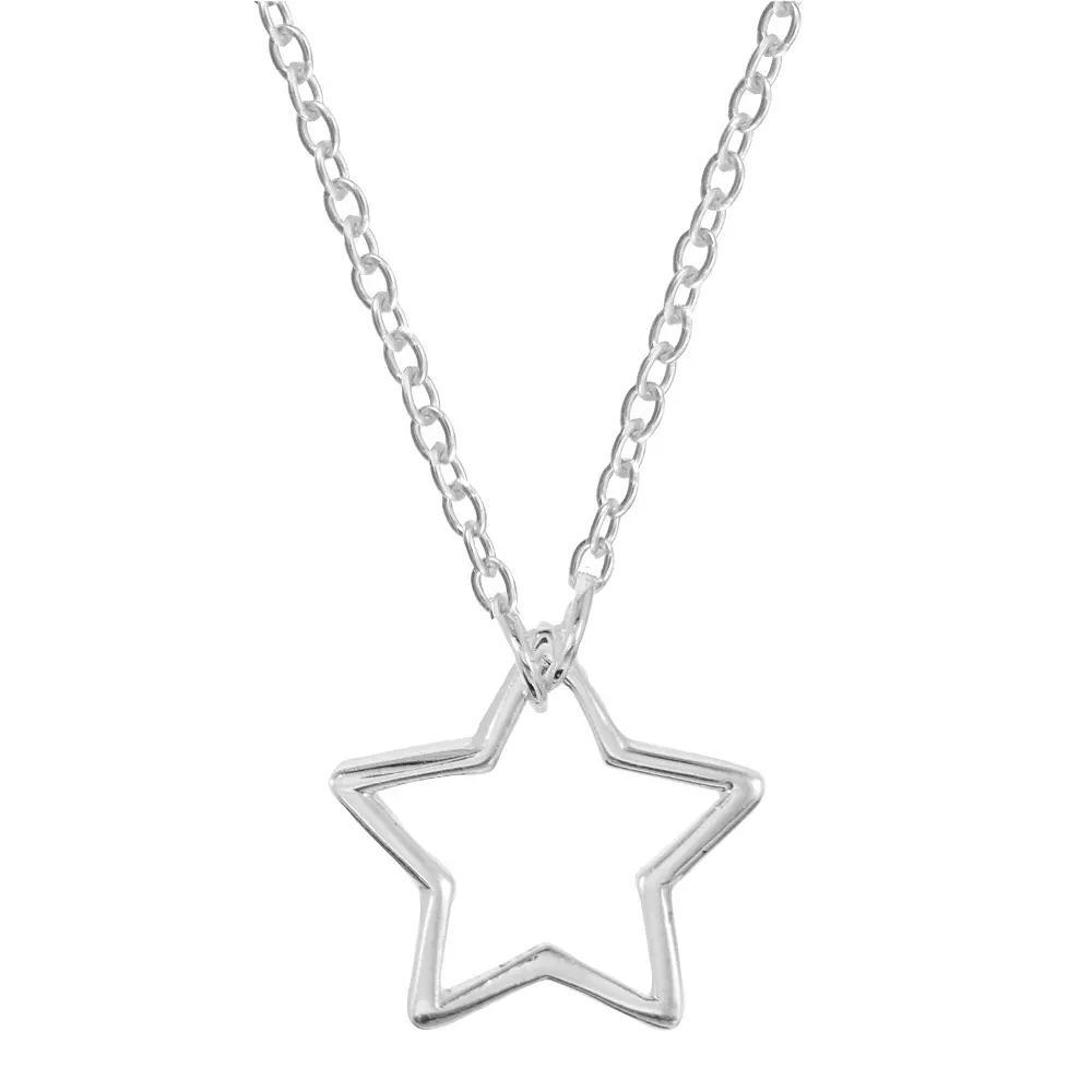 Love This Life Sterling Silver Open Star Necklace, Women's, Size: 18", Silver Tone Product Image