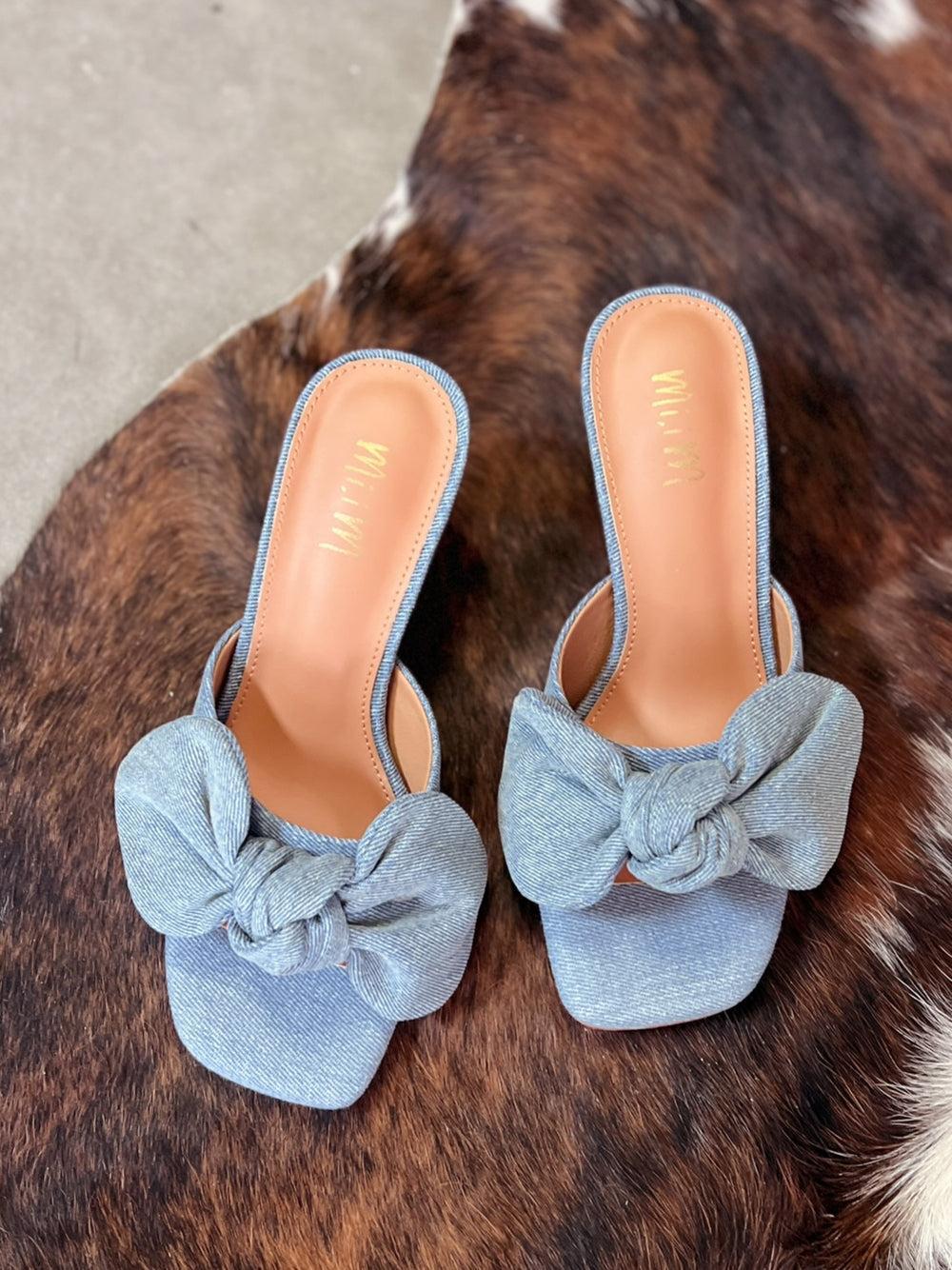 Miim Hannah Denim Bow Kitten Heel Product Image