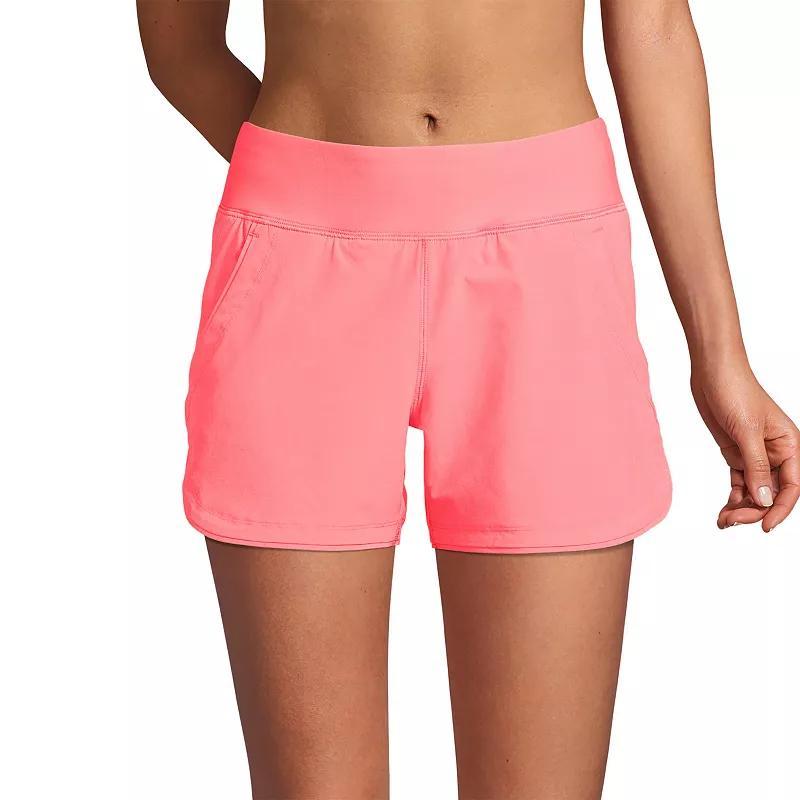 Women's Lands' End 5" Quick Dry Swim Shorts With Panty, Size: 2, Carmine Pink Product Image