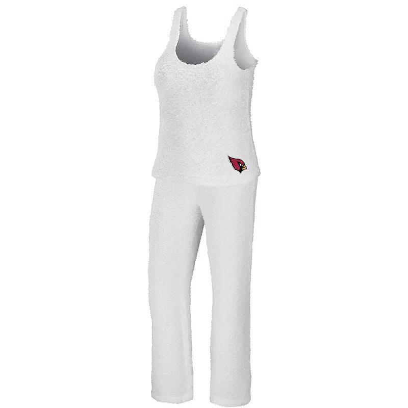 Women's WEAR by Erin Andrews Cream Los Angeles Chargers Cozy Scoop Neck Tank Top & Pants Sleep Set, Size: XL, Beige Product Image