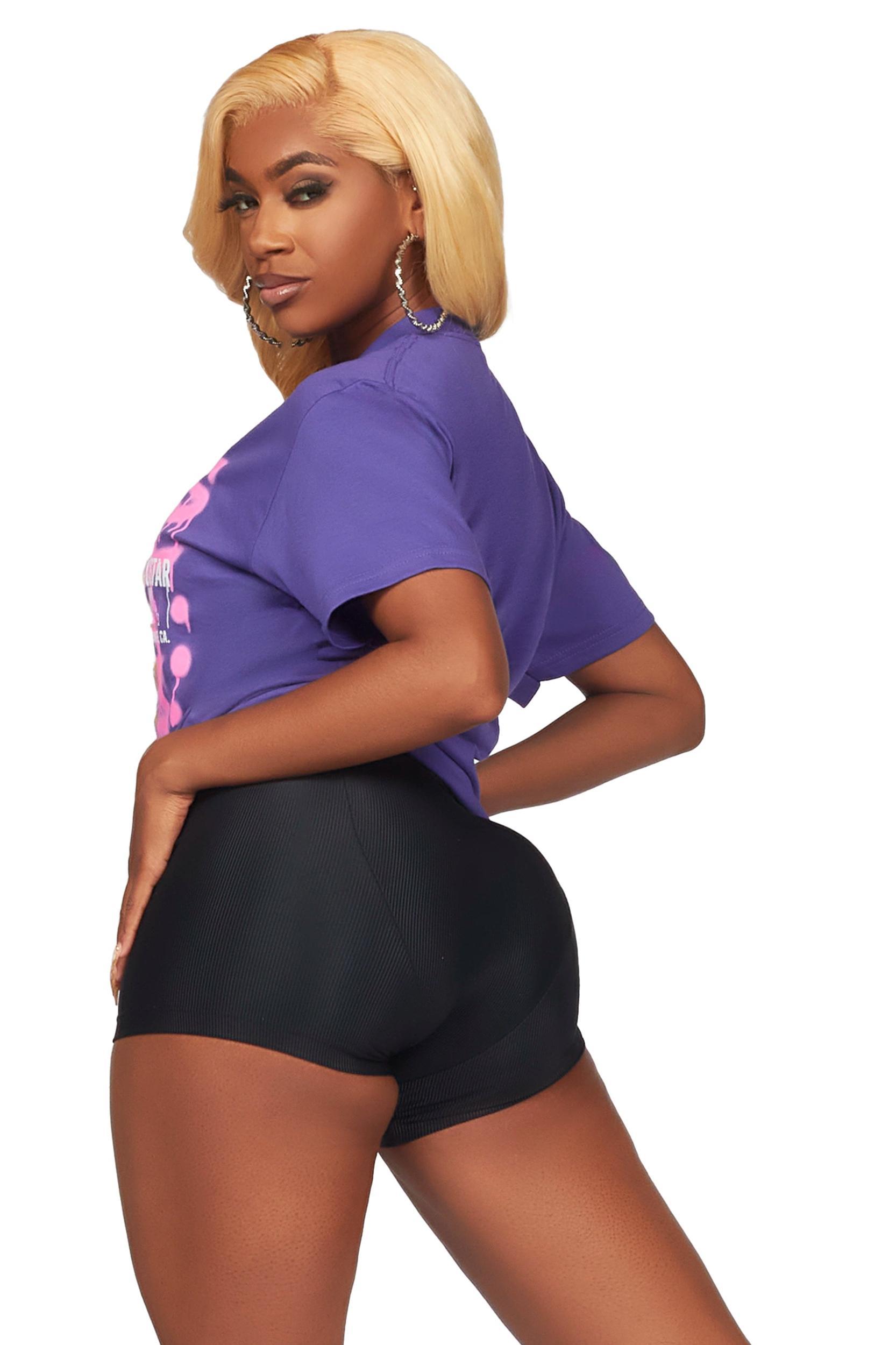 Nahomy Purple Oversized Tee Female Product Image