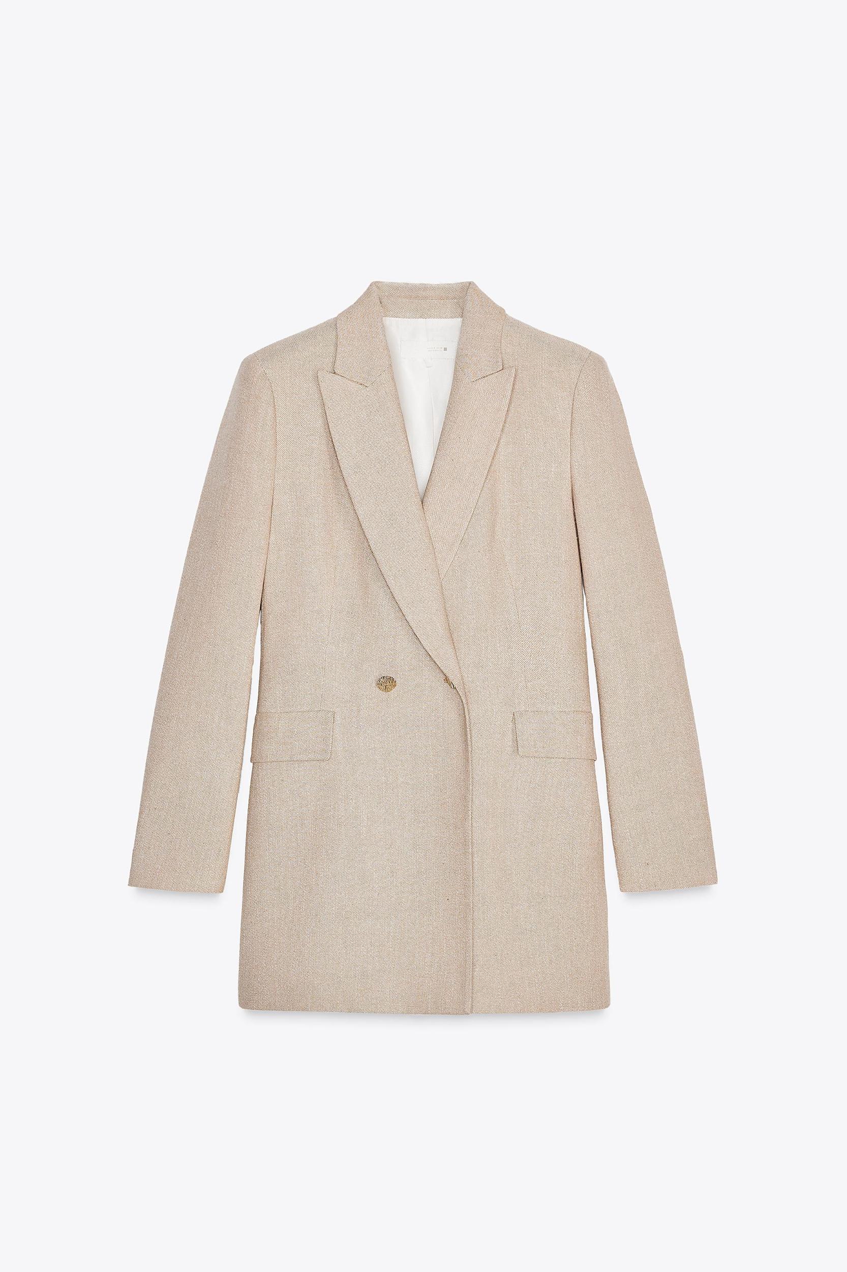 FITTED LONG BLAZER WITH SHOULDER PADS Product Image