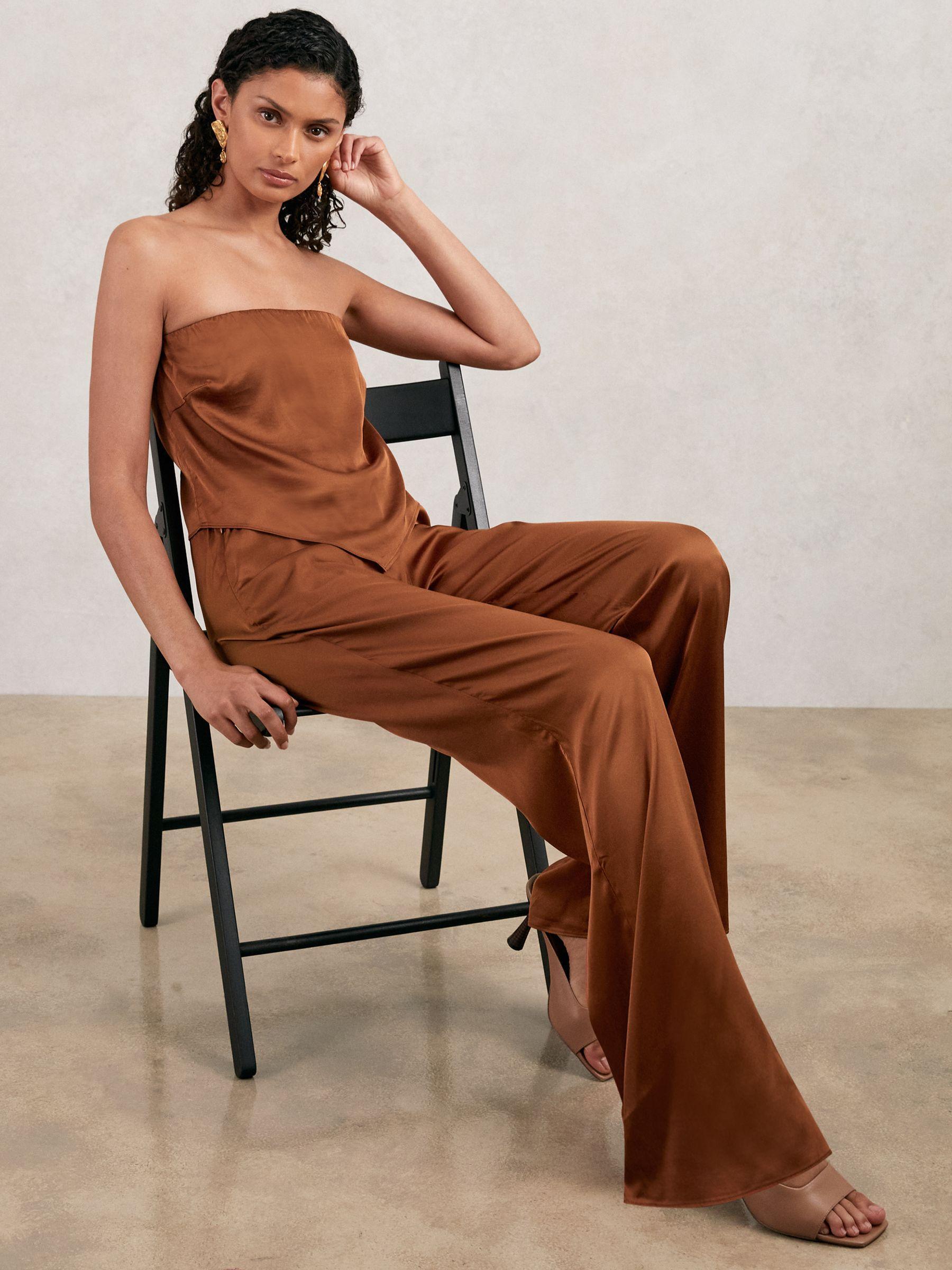 Good American Satin Handkerchief Top in Copper Product Image