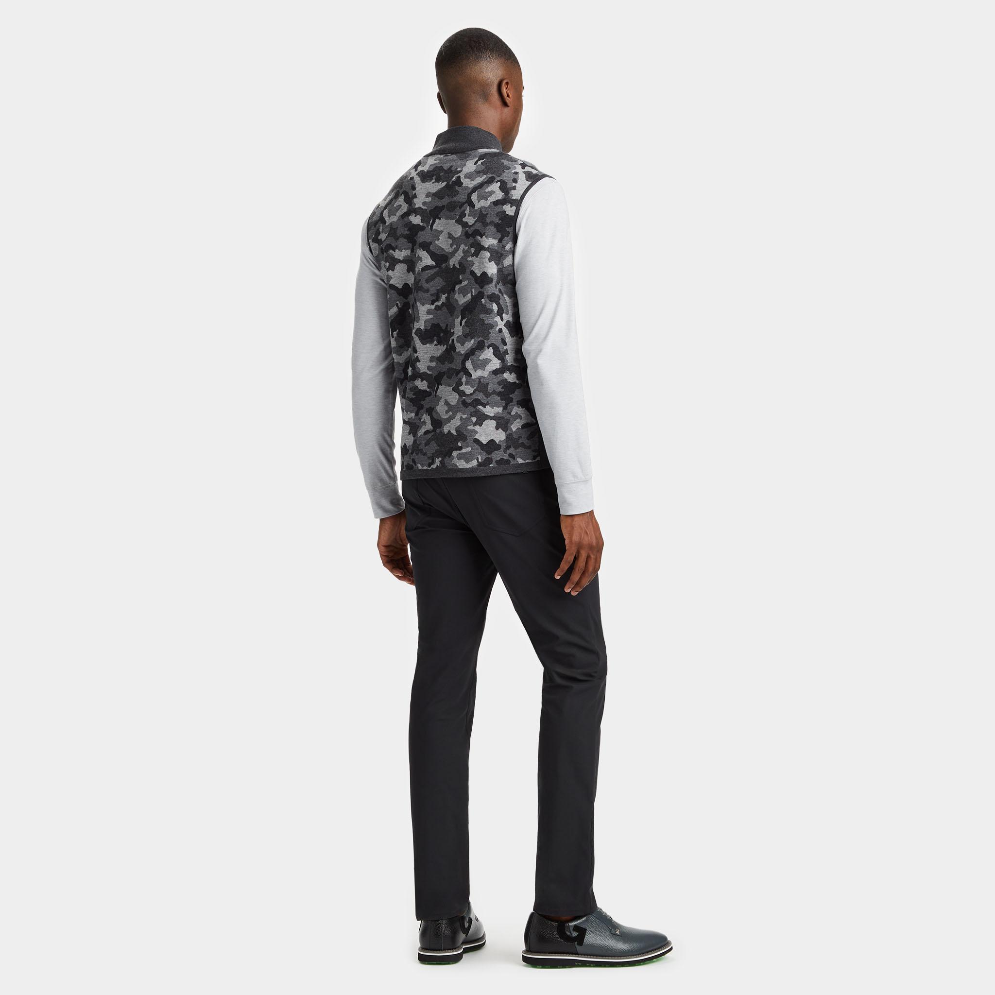 CAMO JACQUARD MERINO WOOL QUARTER ZIP SWEATER Product Image