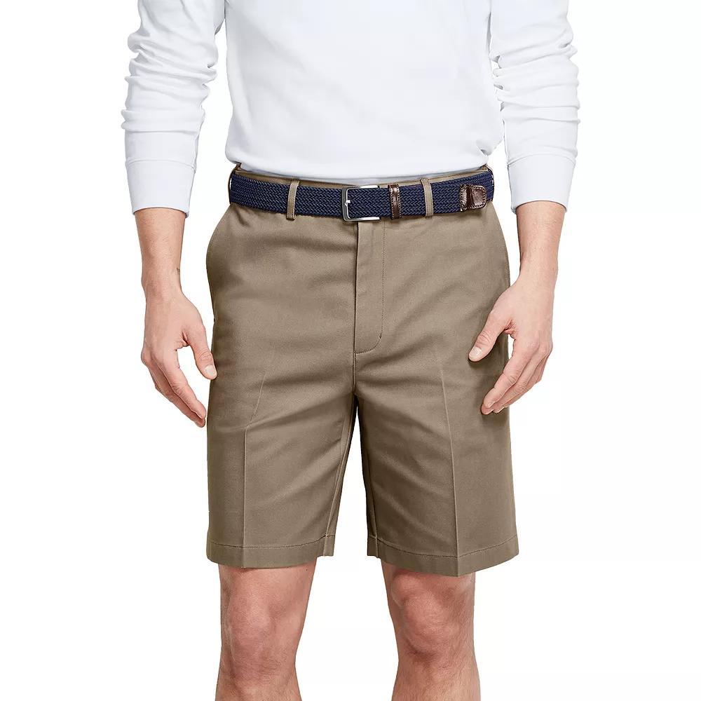 Big & Tall Lands End Comfort Waist 9-inch No-Iron Chino Shorts, Mens Green Product Image