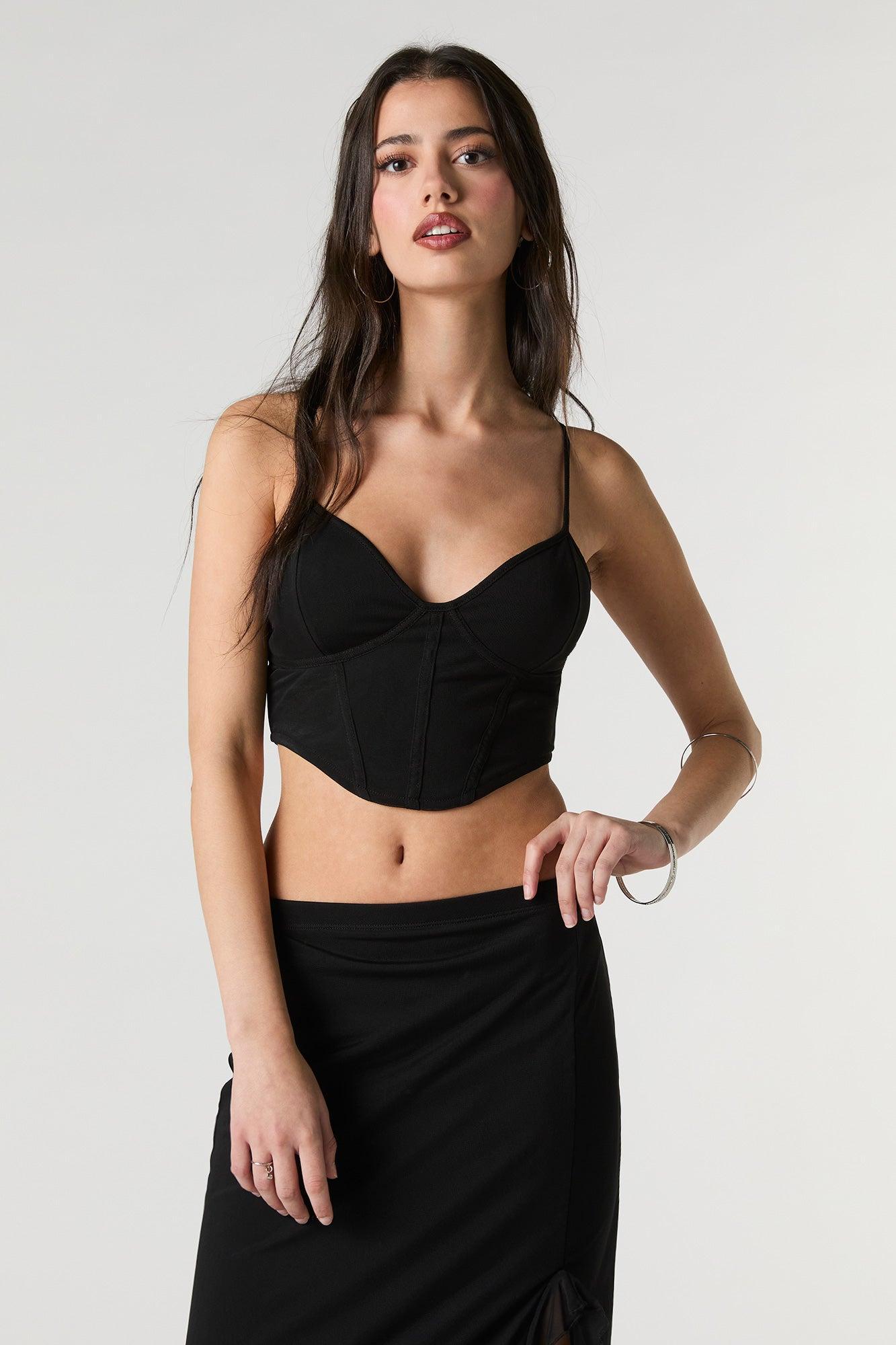 Mesh Cropped Corset Tank Female Product Image