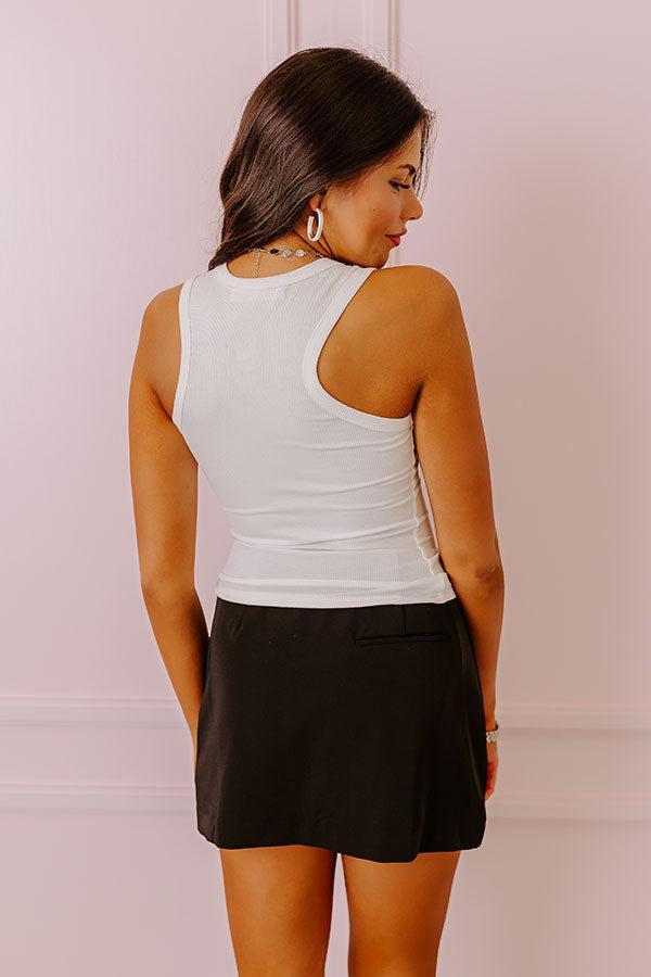 Not Your Basic Ribbed Top In White Product Image