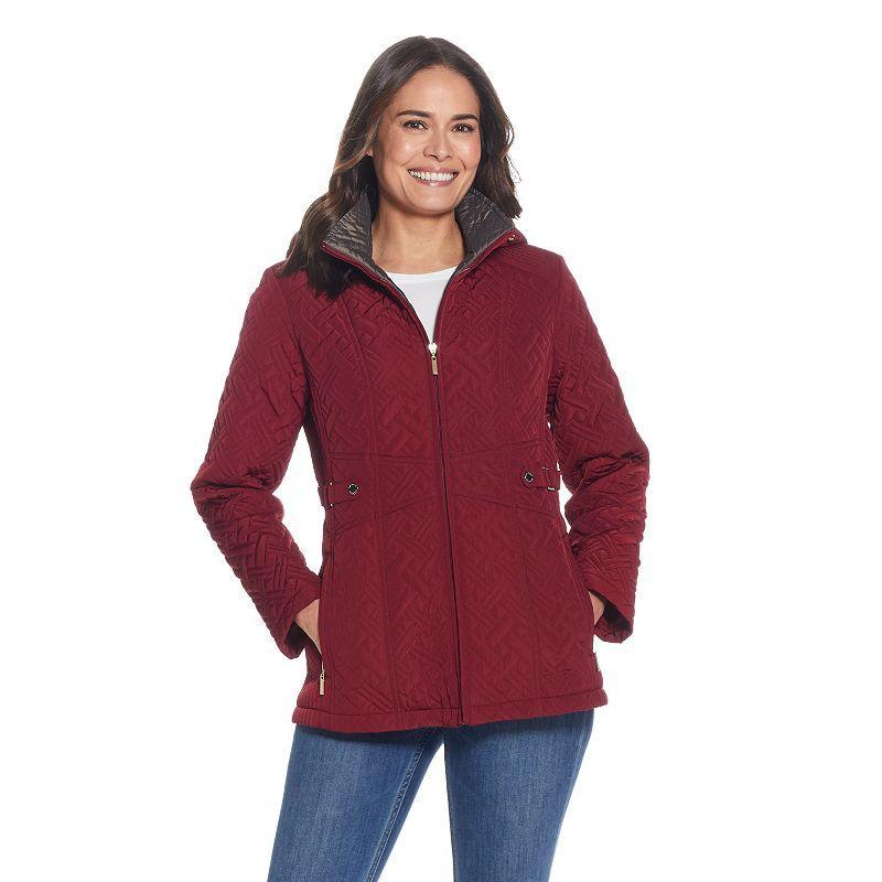 Women's Gallery Hooded Quilt Jacket, Size: Large, Black Product Image