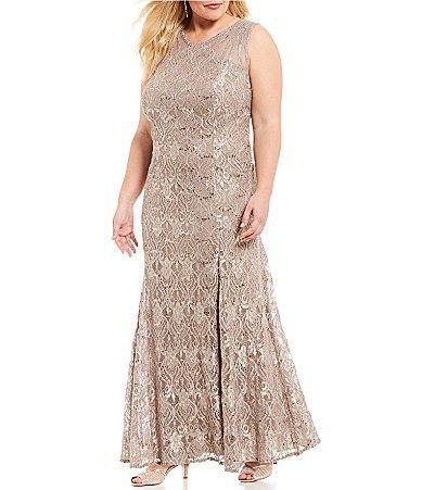 Women's R&M Richards Mermaid Lace Gown, Size: 16, Cadet Product Image