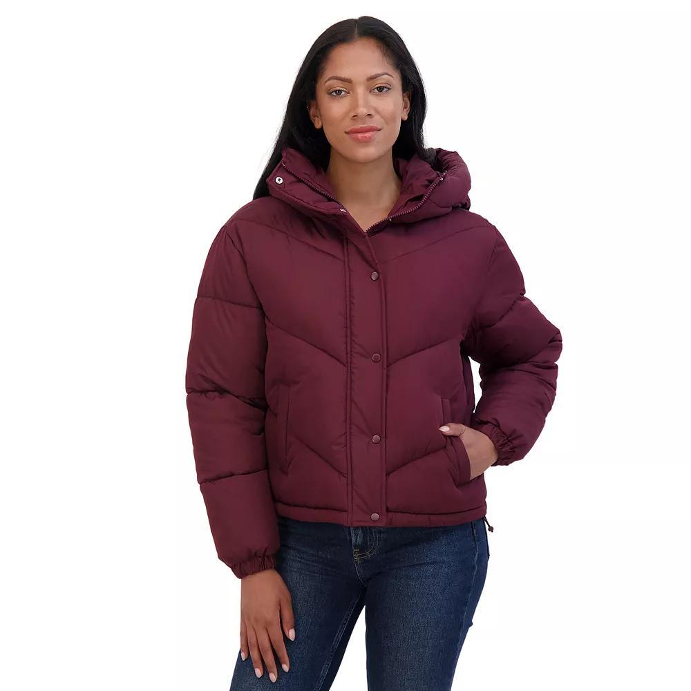 Juniors' Sebby Short Puffer Jacket, Women's, Size: Large, Gray Product Image