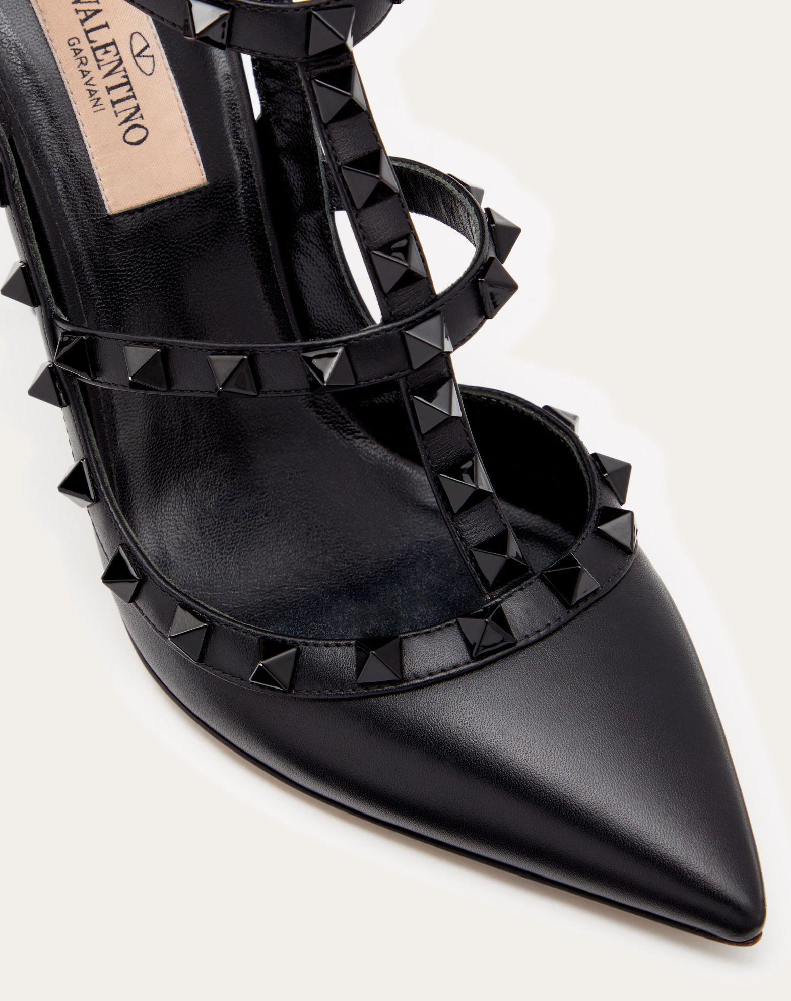 Rockstud Ankle Strap Pump With Tonal Studs 100  Mm Product Image
