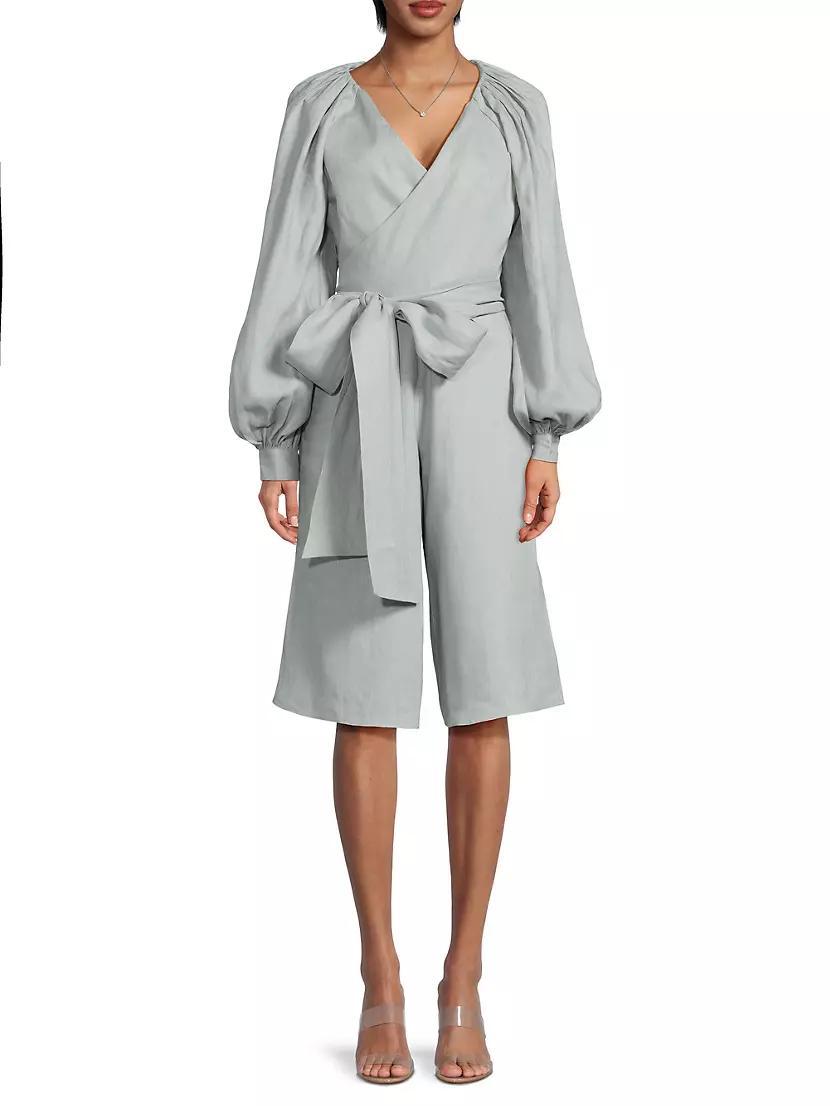 Debra Tie-Waist Linen Jumpsuit Product Image