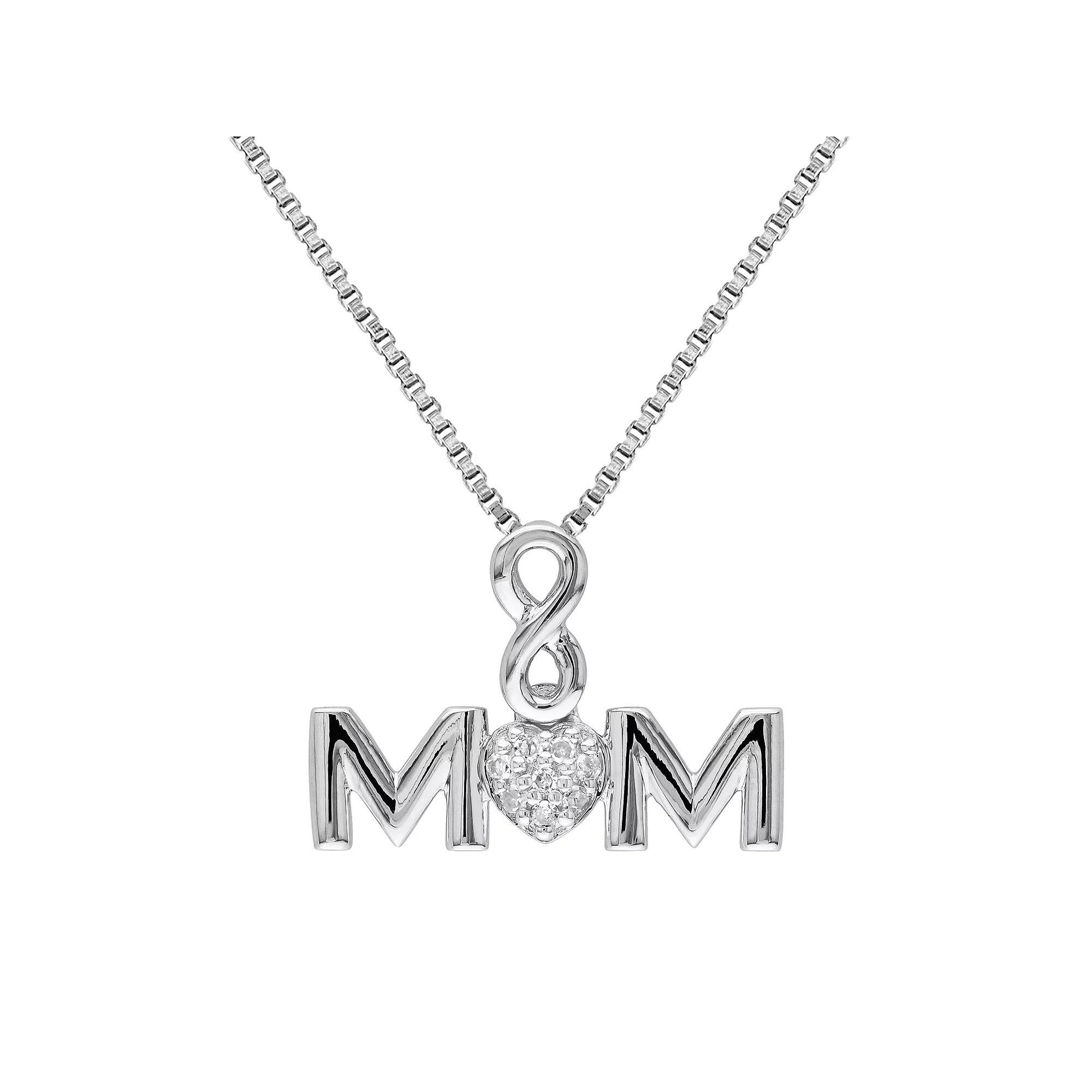 Stella Grace Diamond Accent Sterling Silver Mom Infinity Pendant Necklace, Women's, Size: 18", White Product Image
