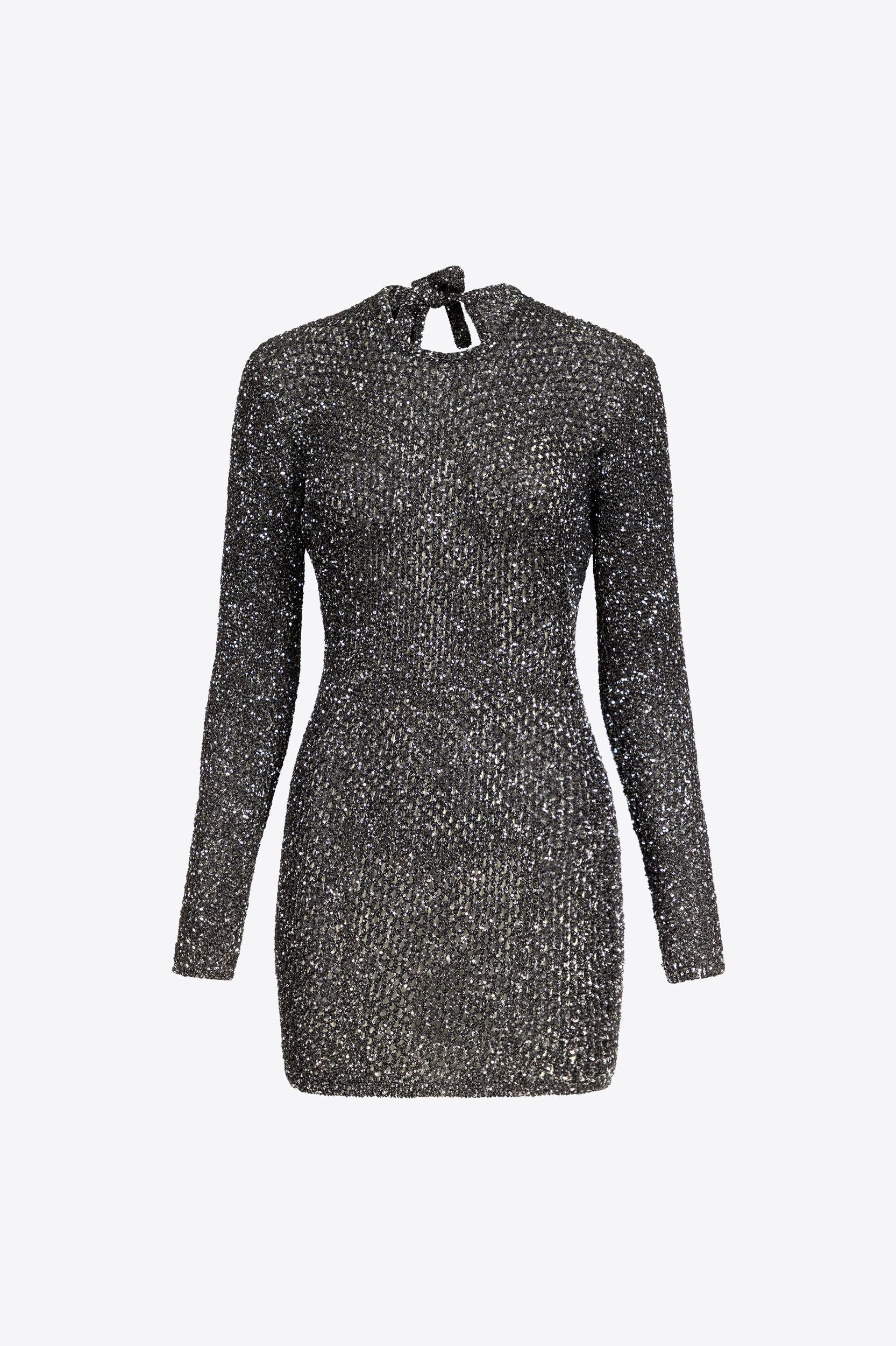 Sequin Crochet Long Sleeve Mini Dress Product Image