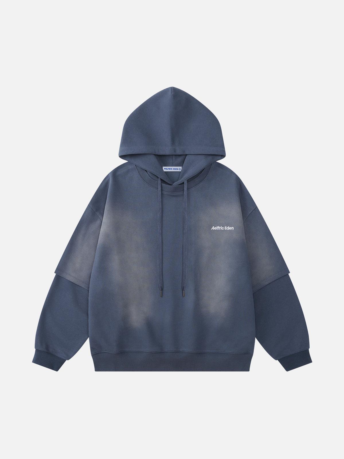 Aelfric Eden Distressed Washed Two Layer Hoodie Product Image