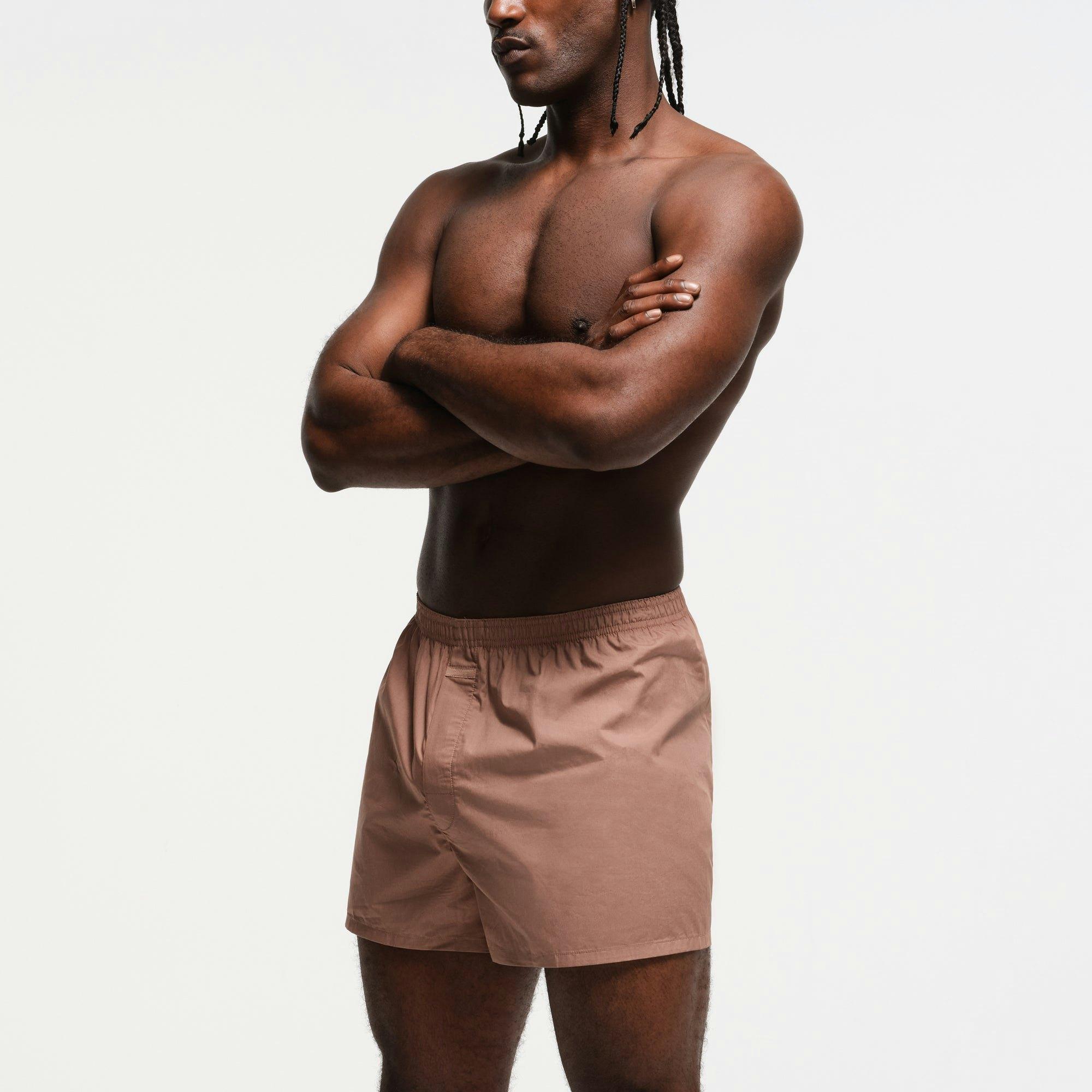 COTTON POPLIN MENS BOXER 3-PACK | UMBER MULTI Product Image
