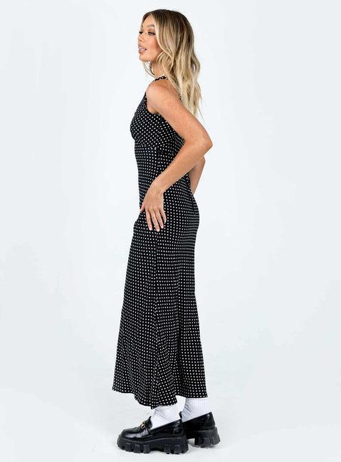 Nellie Maxi Dress Black Polka Dot Product Image