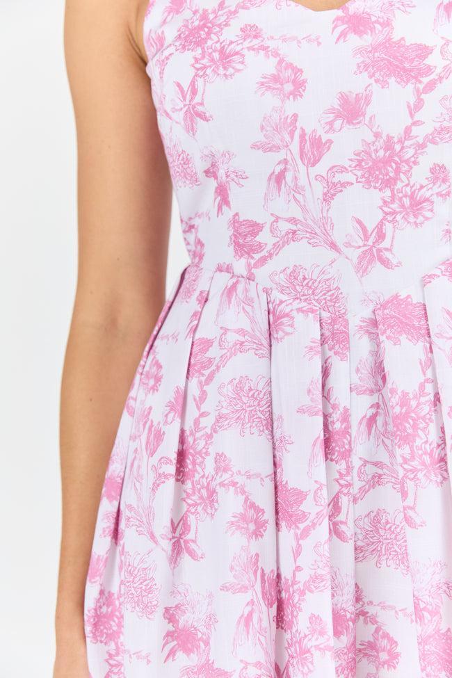 Sweetest Dreams Pink Vintage Floral Mini Dress SALE Product Image