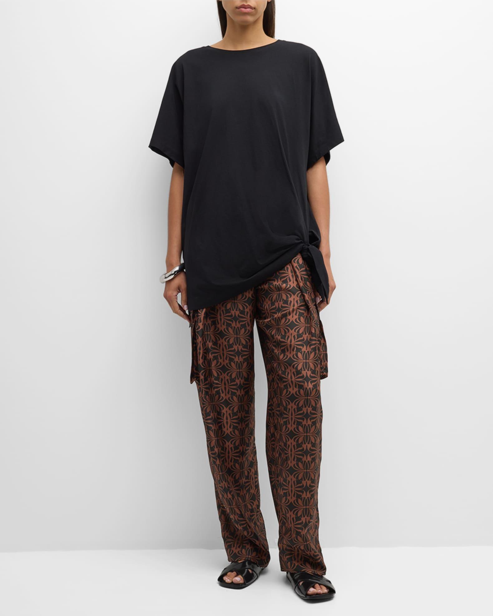 Polkar Geo Silk Straight-Leg Pants Product Image