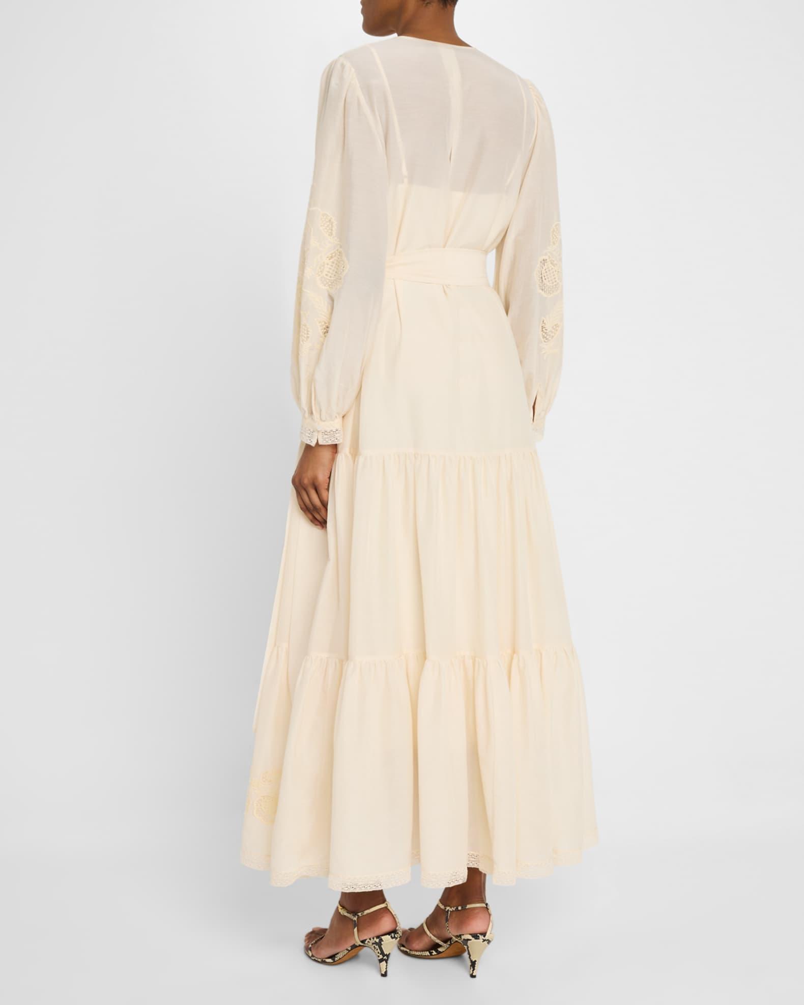 Shanice Tiered Floral-Embroidered Maxi Dress Product Image