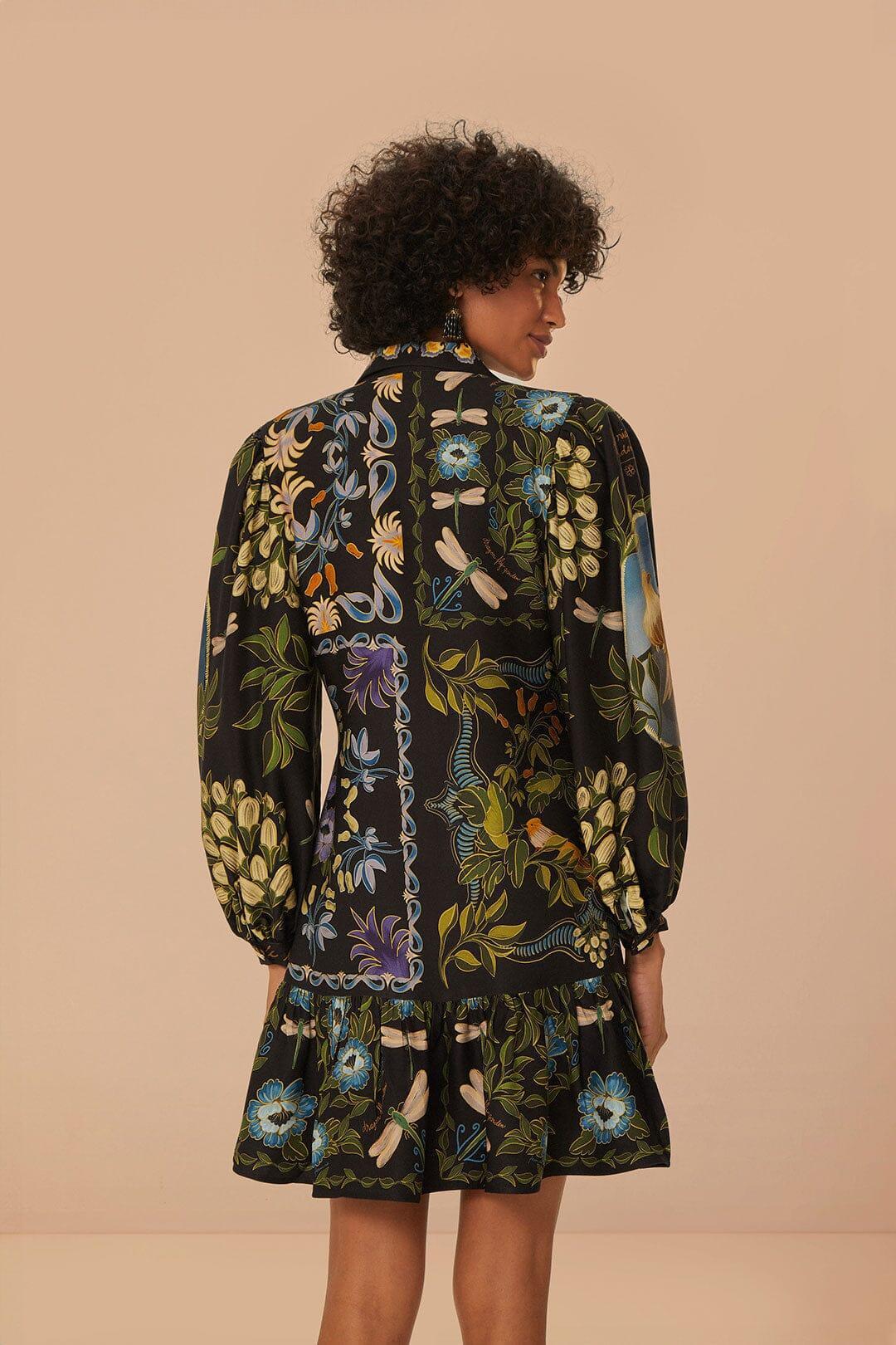 Black Winter Garden Mini Dress Long Sleeves, WINTER GARDEN BLACK / M Product Image