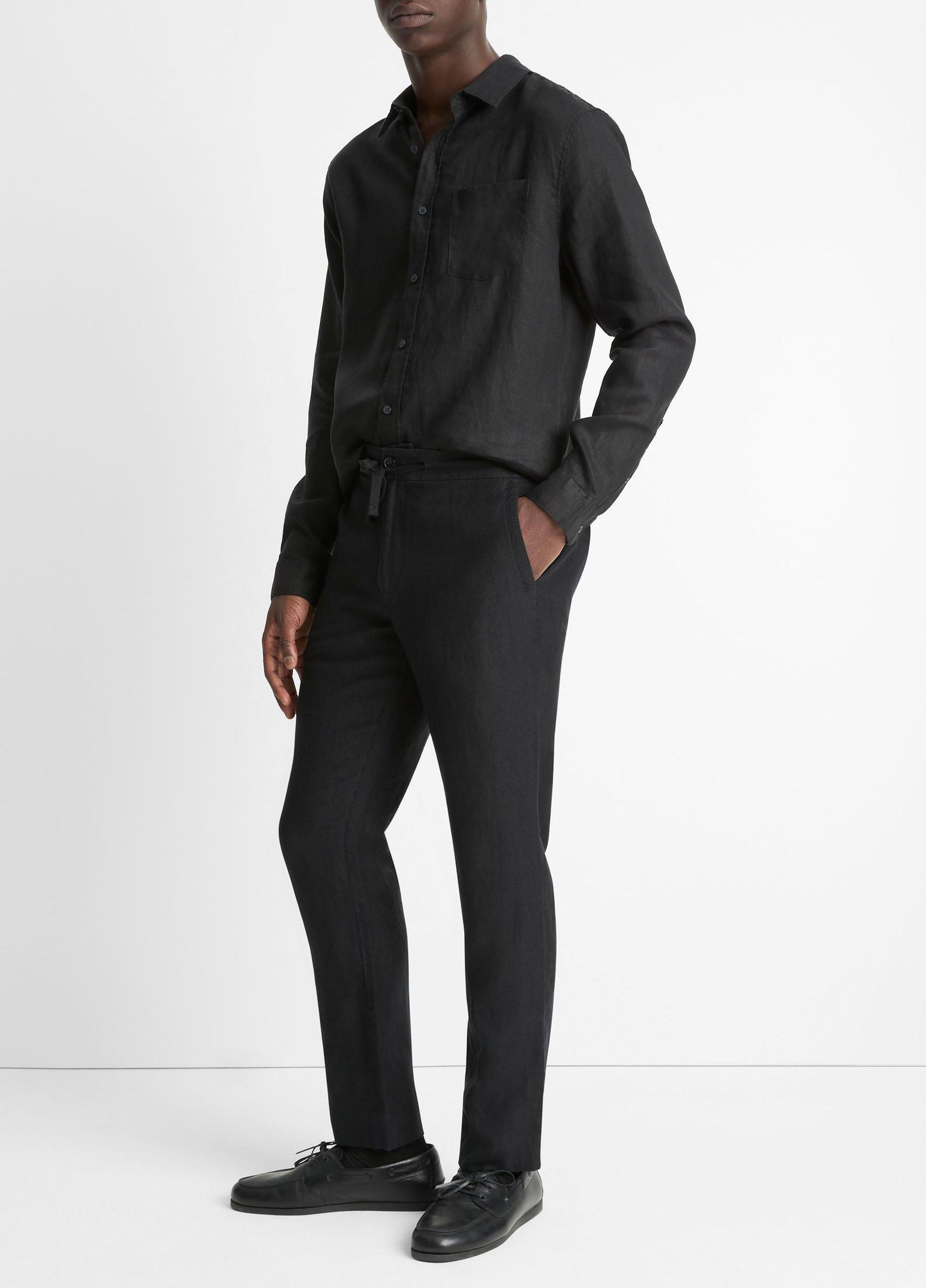 Mens Hemp Drawstring Pant, Black, Size L Vince Product Image