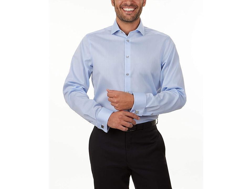 Calvin Klein Men's Dress Shirt Slim Fit Non Iron Herringbone French Cuff Men's Long Sleeve Button Up Product Image