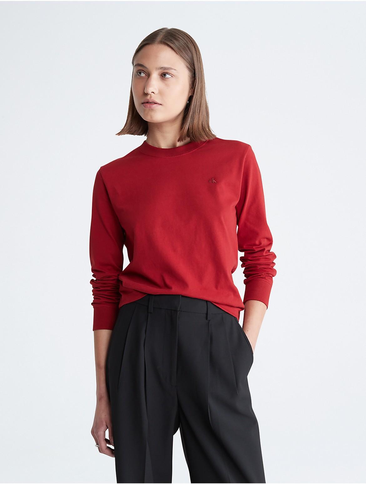 Calvin Klein Women's Archive Logo Long Sleeve T-Shirt - White - L Product Image