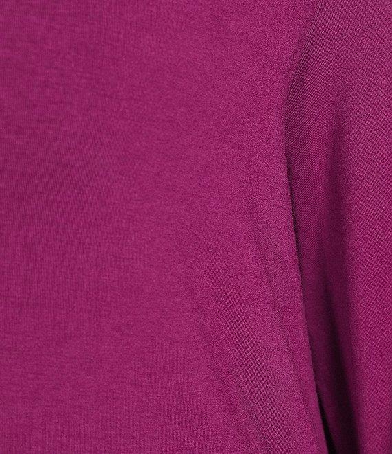 Bryn Walker Plus Sydney Organic Bamboo Cotton Blend Round Neck Elbow Sleeve Asymmetrical Dress Product Image