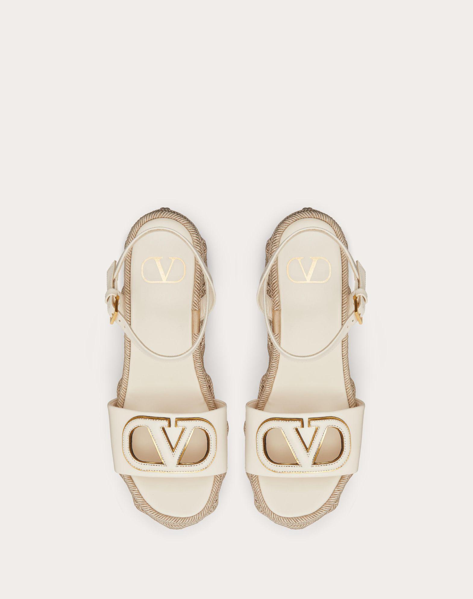 VLOGO CALFSKIN CUT-OUT WEDGE SANDAL 110MM Product Image