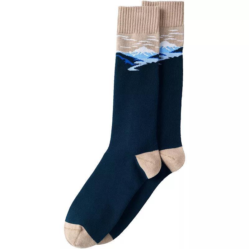 Men's Lands' End Novelty Crew Socks, Neutral Argyle Product Image