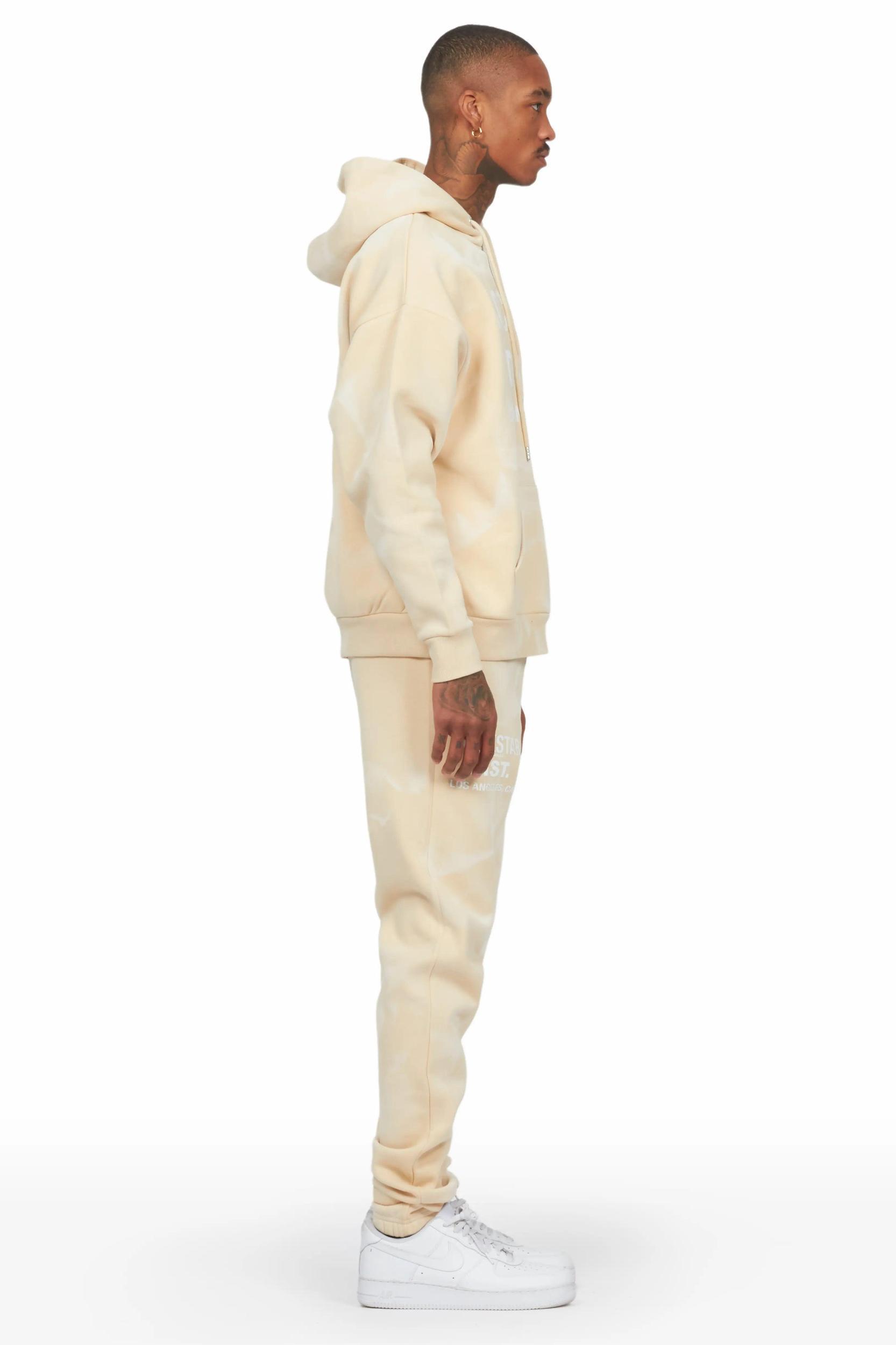 Nelly Beige Hoodie Relaxed Fit Track Set Male Product Image