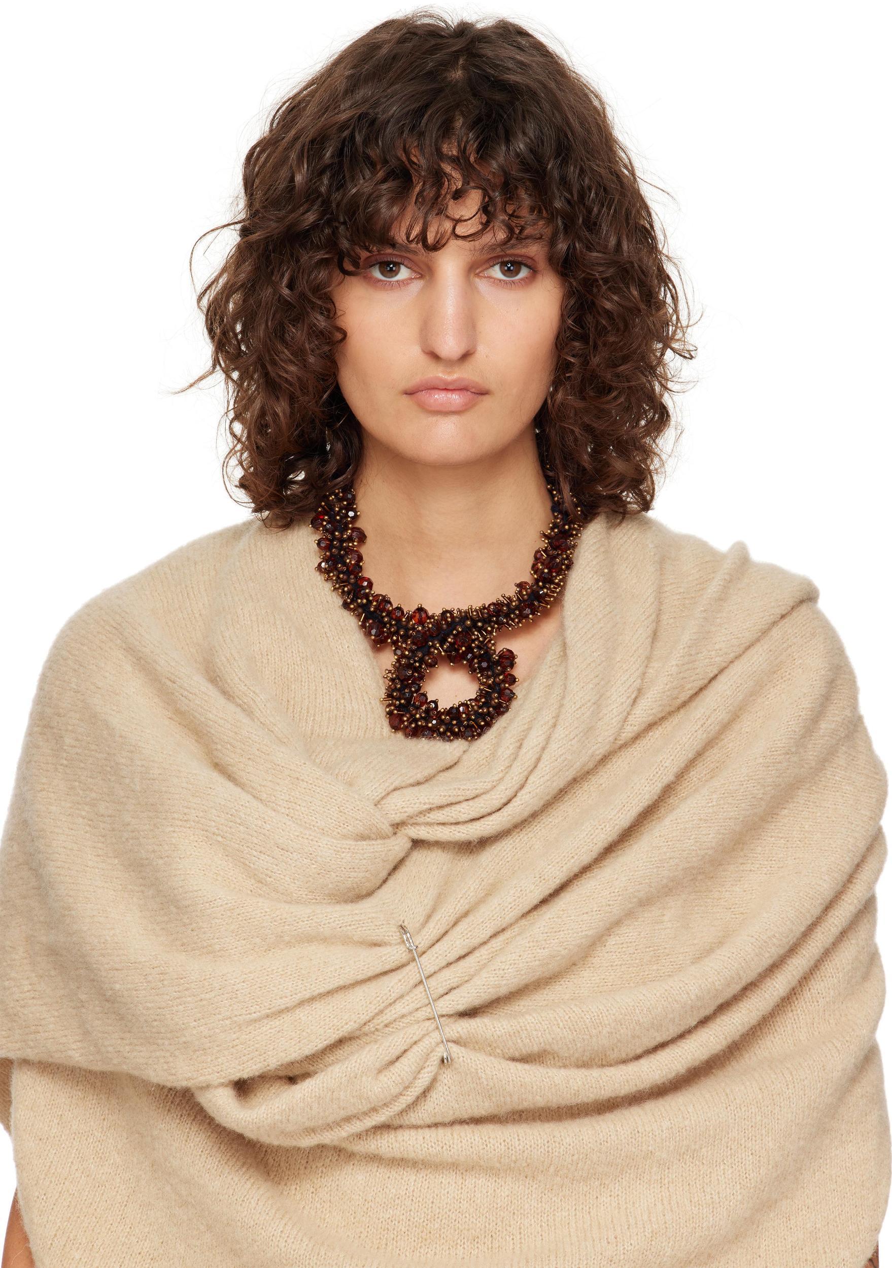 DRIES VAN NOTEN Brown Embroidered Necklace In 703 Brown Product Image