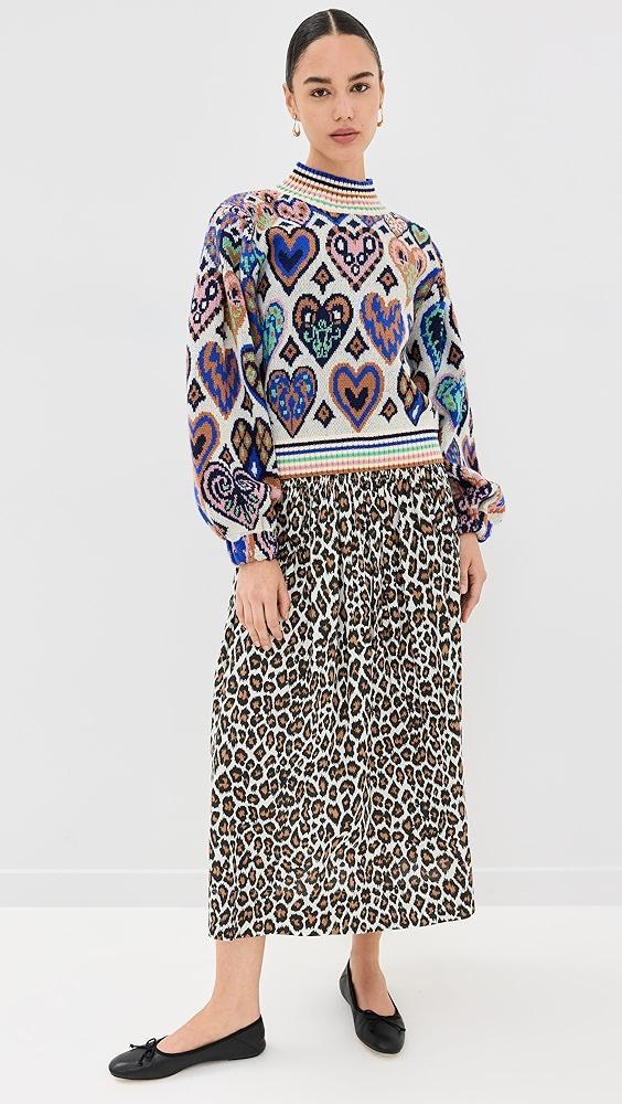 FARM Rio Hearts Ikat Cream Knit Sweater | Shopbop Product Image