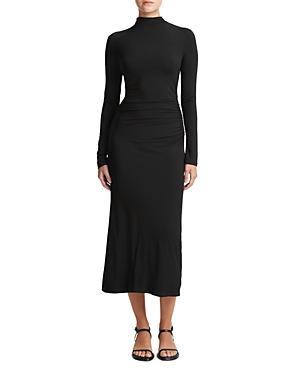 Vince Mock Neck Ruched Midi Dress Product Image