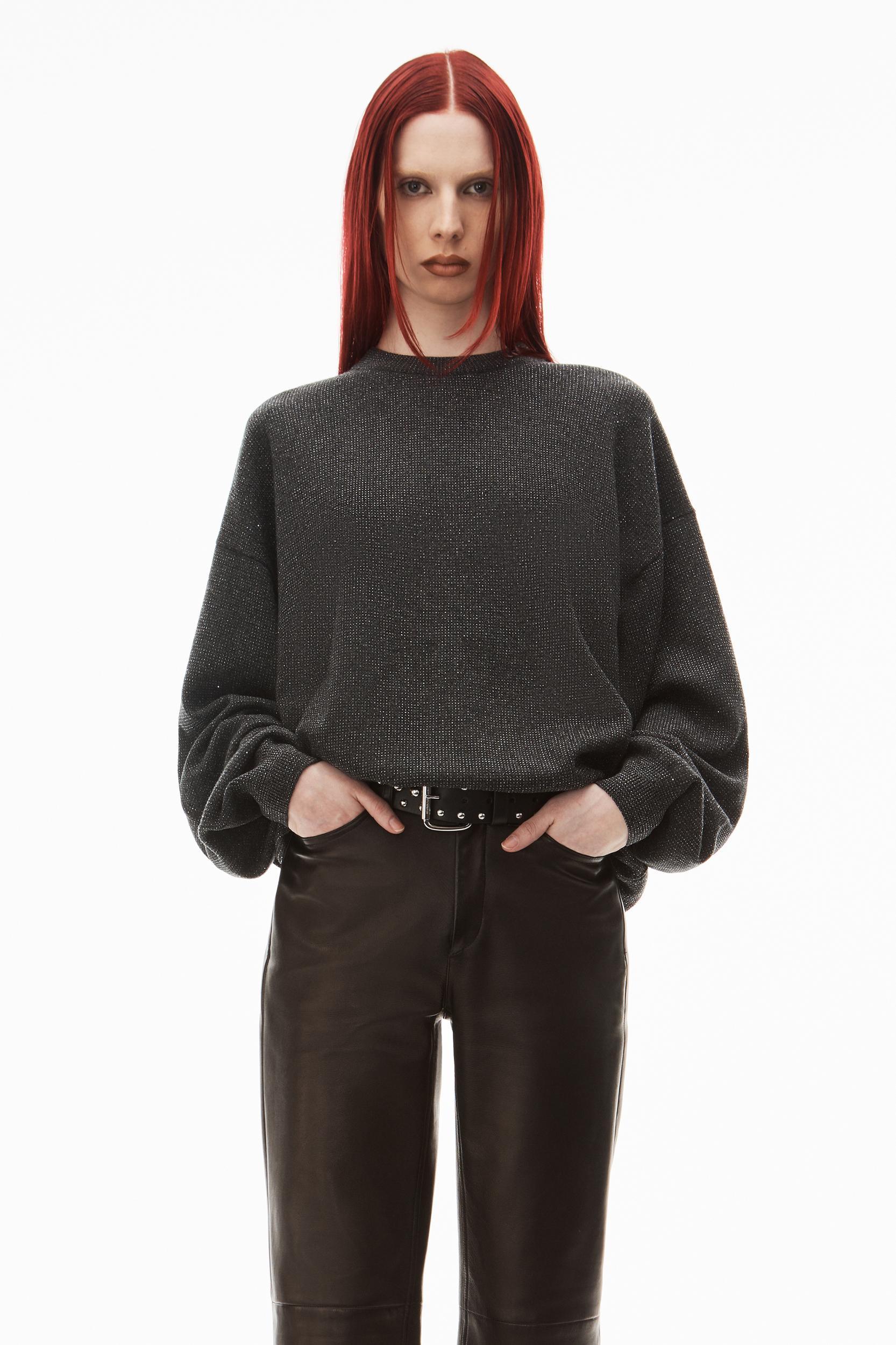 Crystal Hotfix Crewneck Pullover In Wool-cashmere Product Image