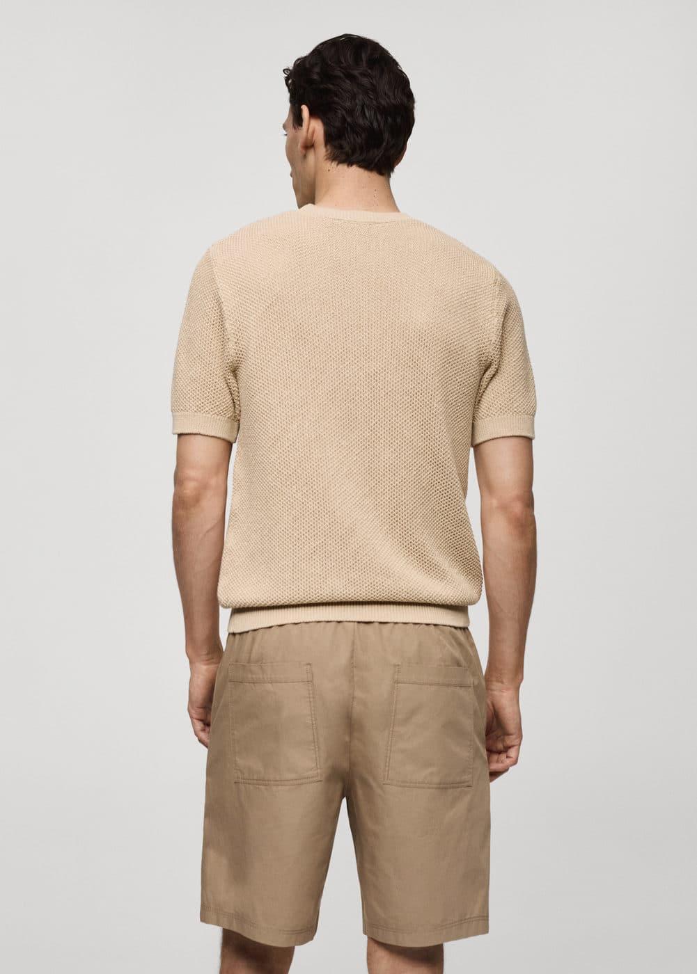 Mango Mens Structured Cotton Knit T-Shirt Product Image