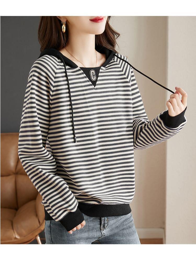 Two Tone Striped Hoodie Product Image