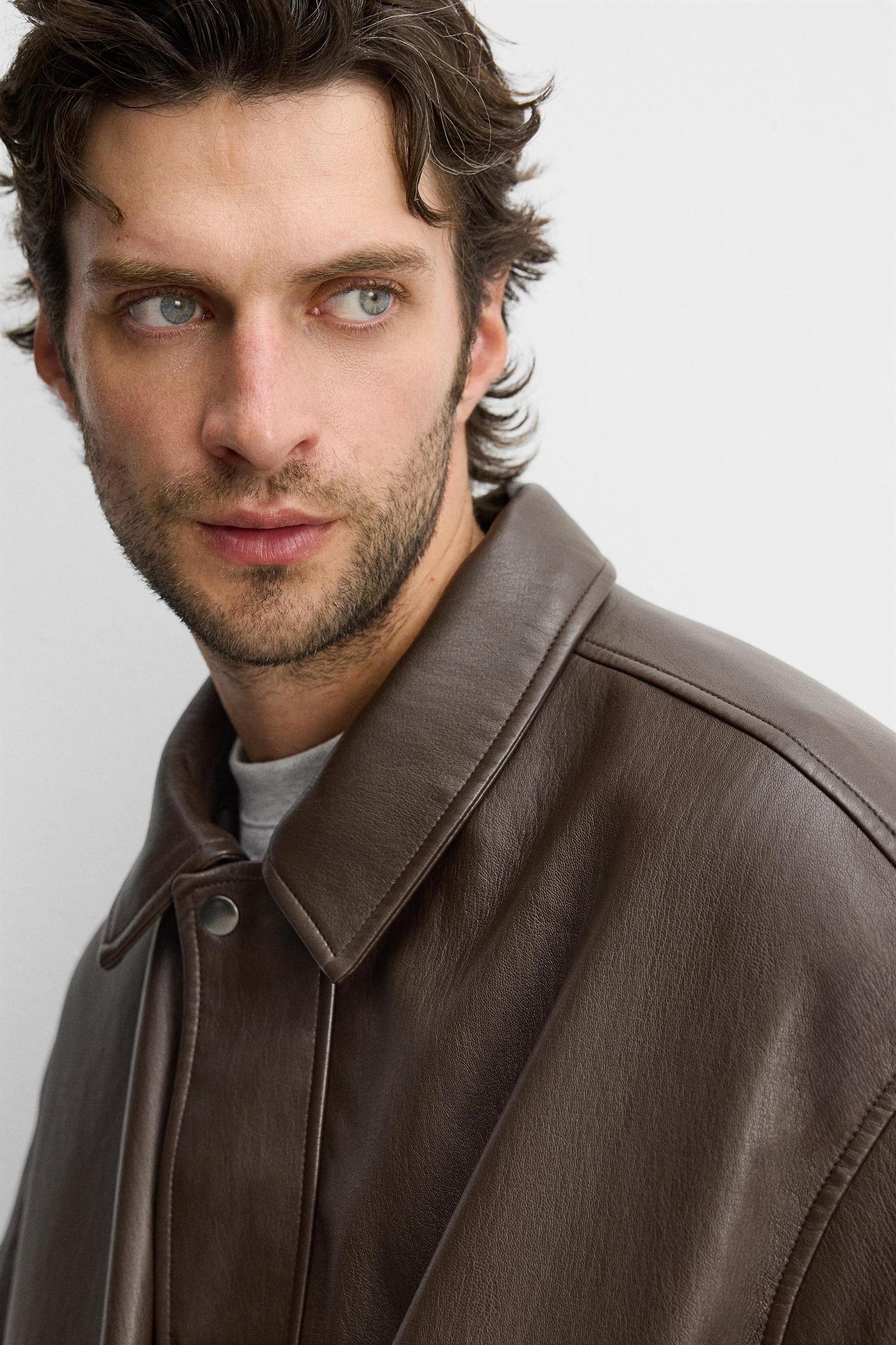 FAUX LEATHER POCKET JACKET Product Image