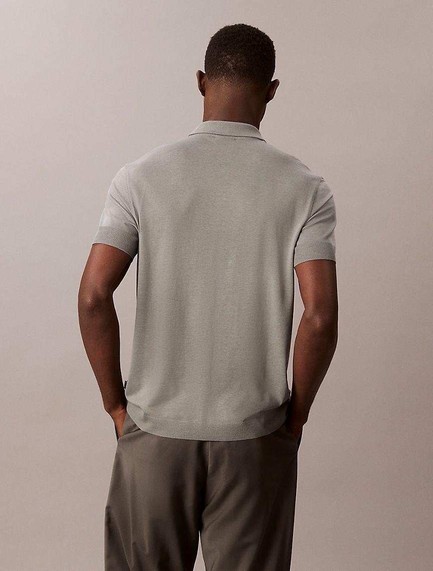 Fine Knit Lyocell Blend Polo Shirt Product Image
