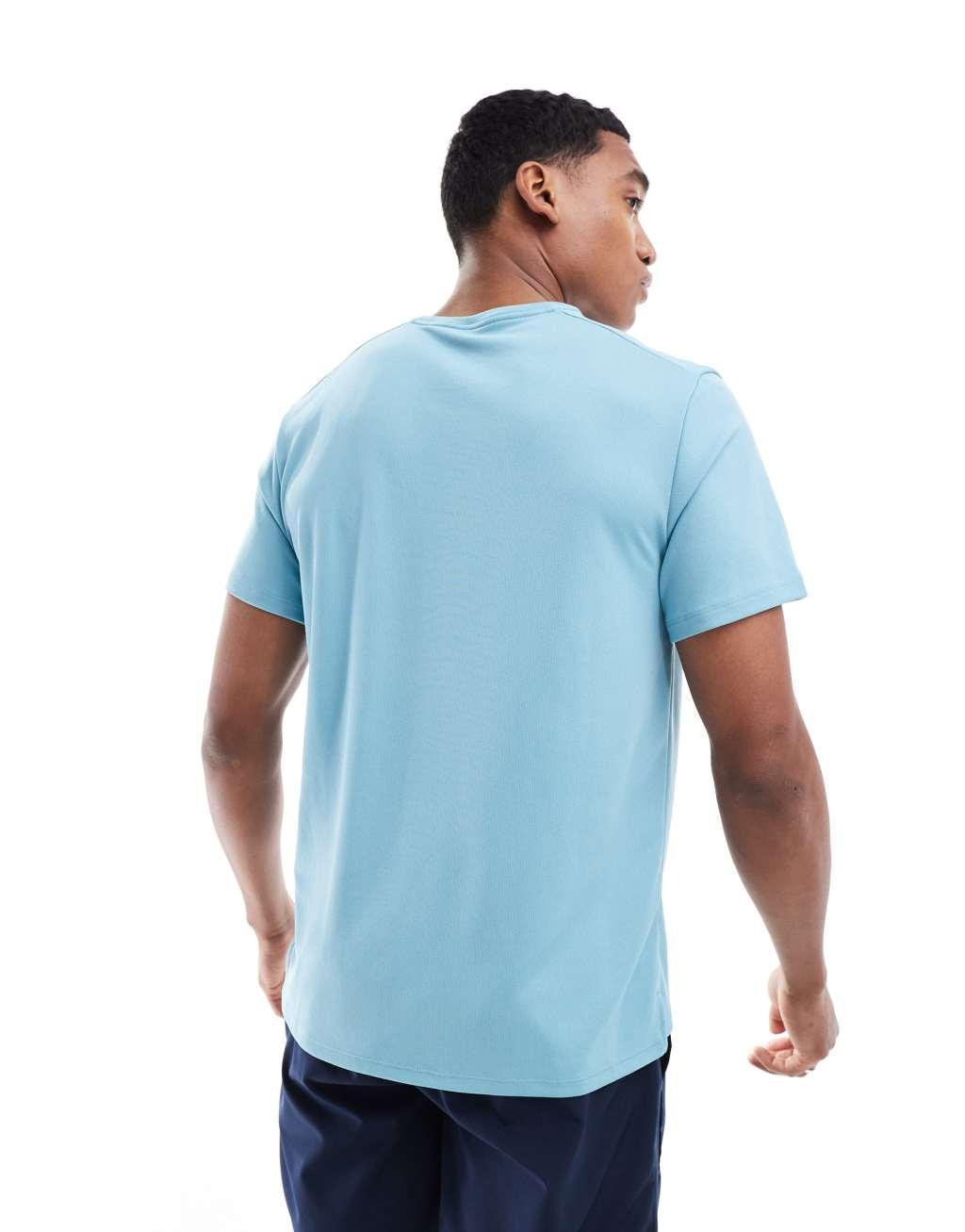 Nike Running Miler Dri-FIT t-shirt in light blue Product Image