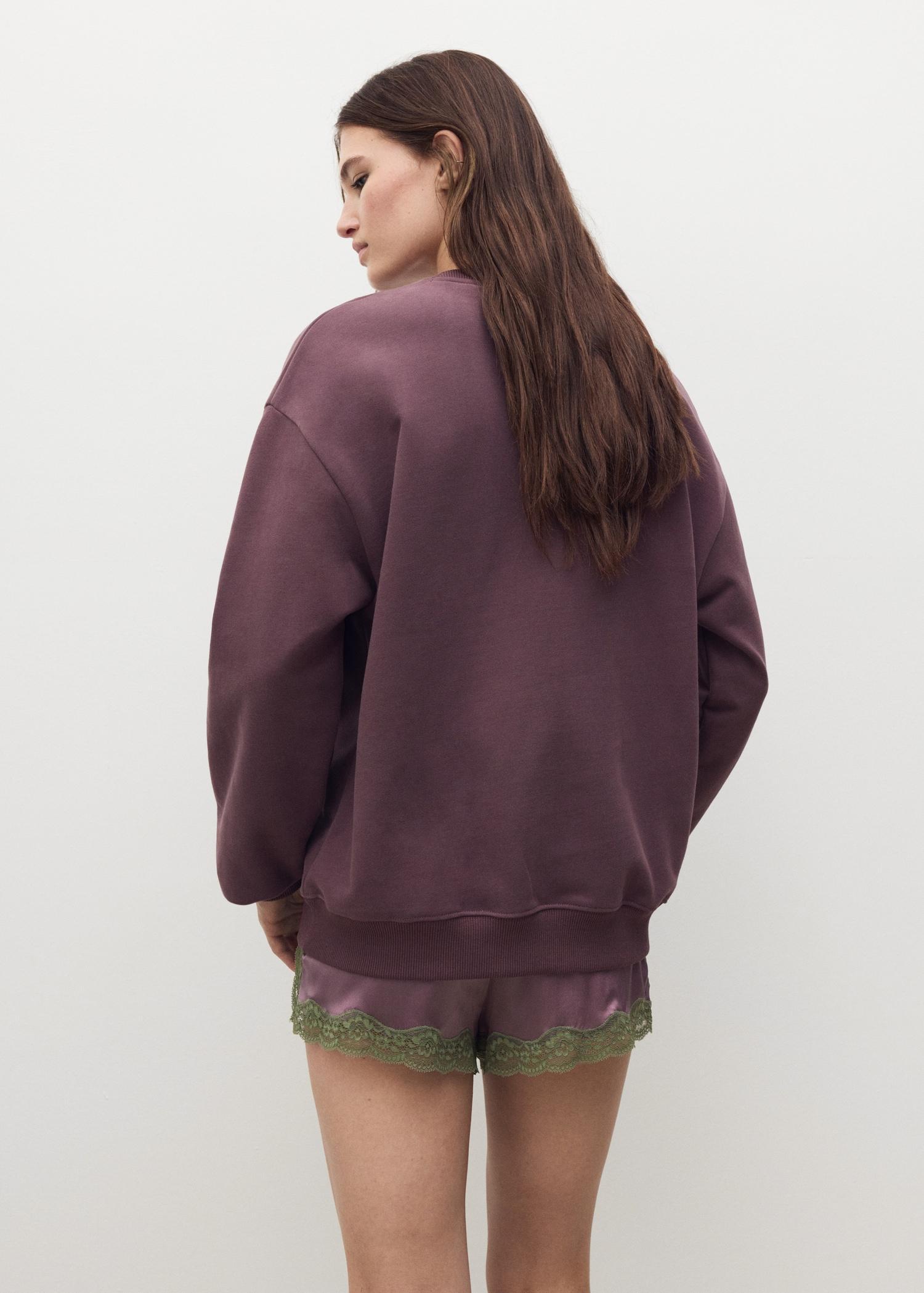 Plain organic cotton sweatshirt - Home | MANGO USA Product Image