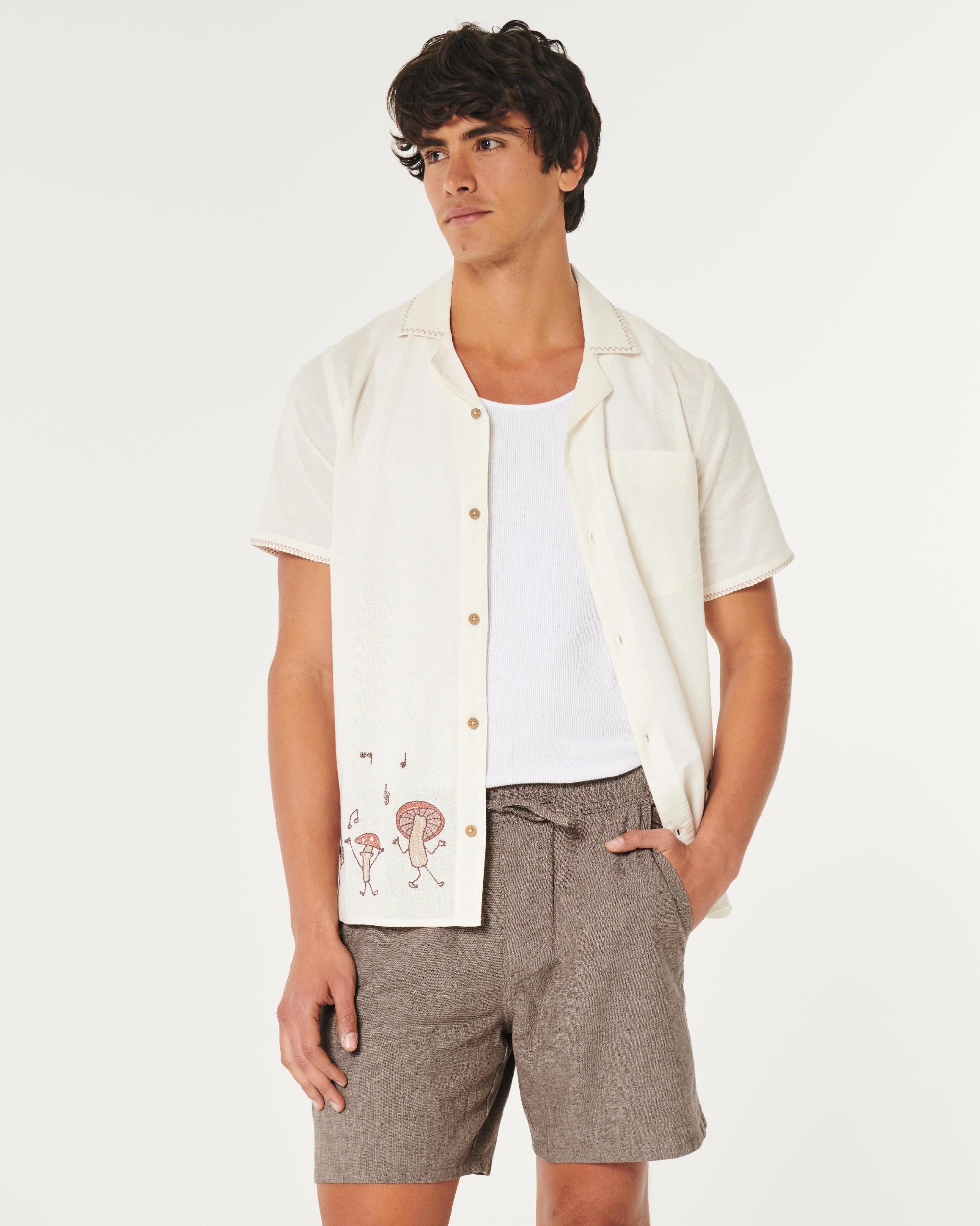 Linen-Blend Jogger Shorts 7" Product Image