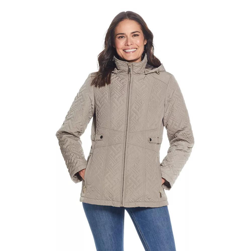 Women's Gallery Hooded Quilt Jacket, Size: Large, Black Product Image