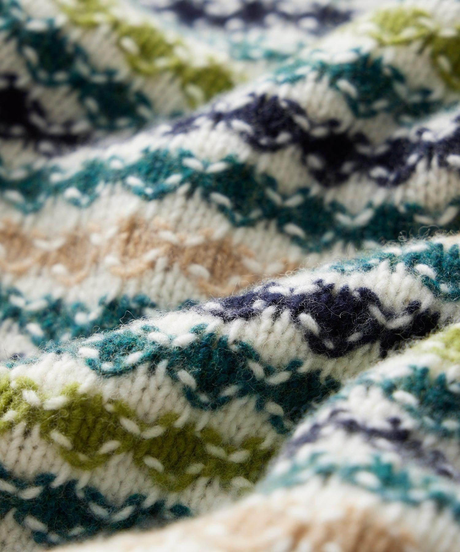Merino Bubble Stripe Crewneck Sweater in Dark Teal Product Image
