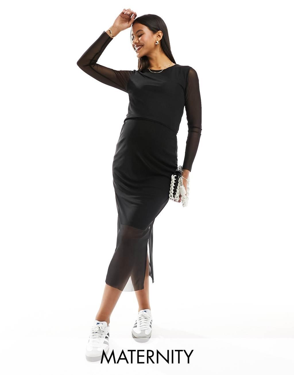 Mamalicious Maternity mesh long sleeved top Product Image